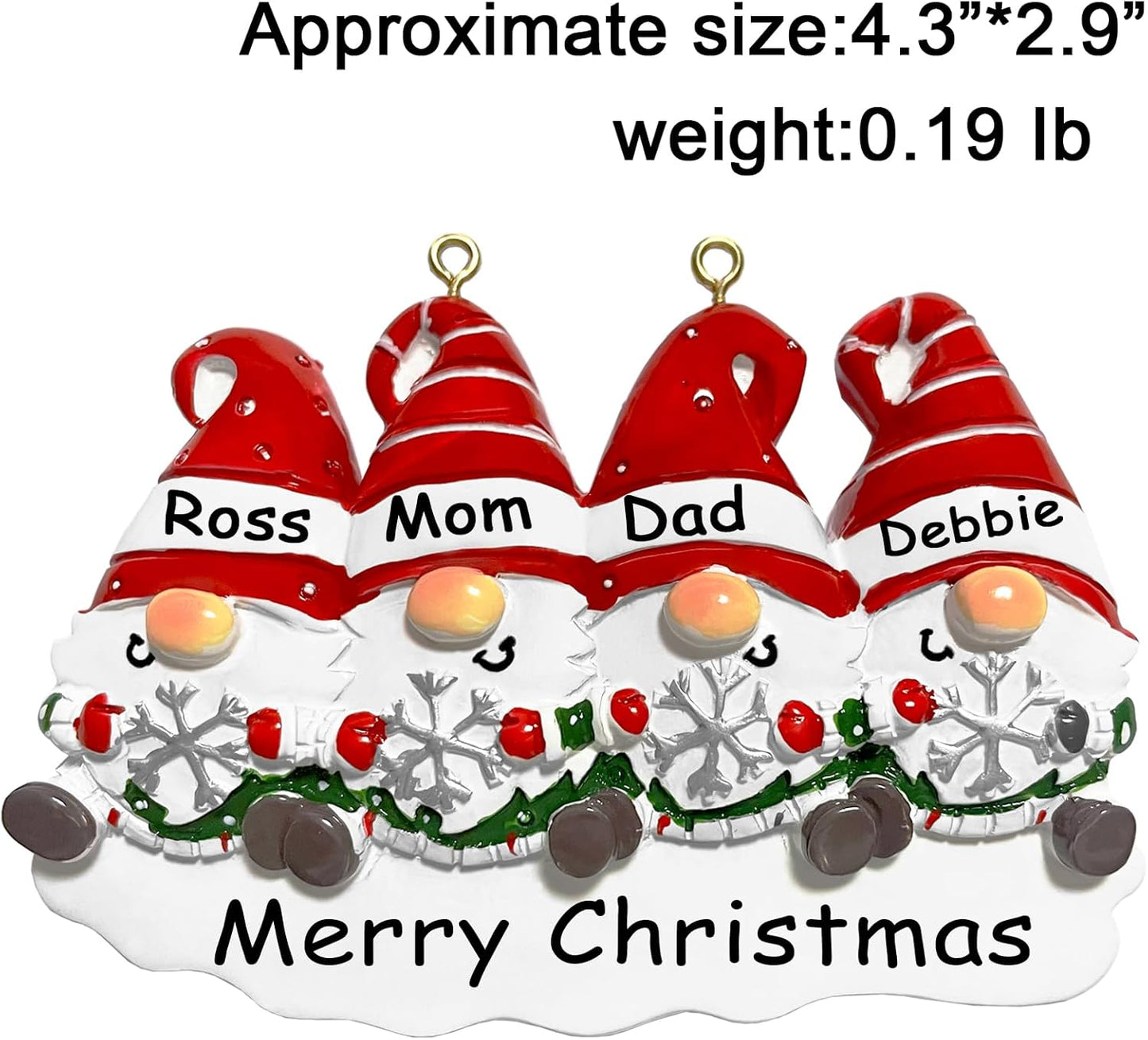 Personalized Christmas Ornaments 2025,Family of 2,3,4,5,6 Gnome Custom Christmas Ornament,Customized Name Ornament,Xmas Ornaments,Customized Xmas Tree Decorations Gifts,Gnome