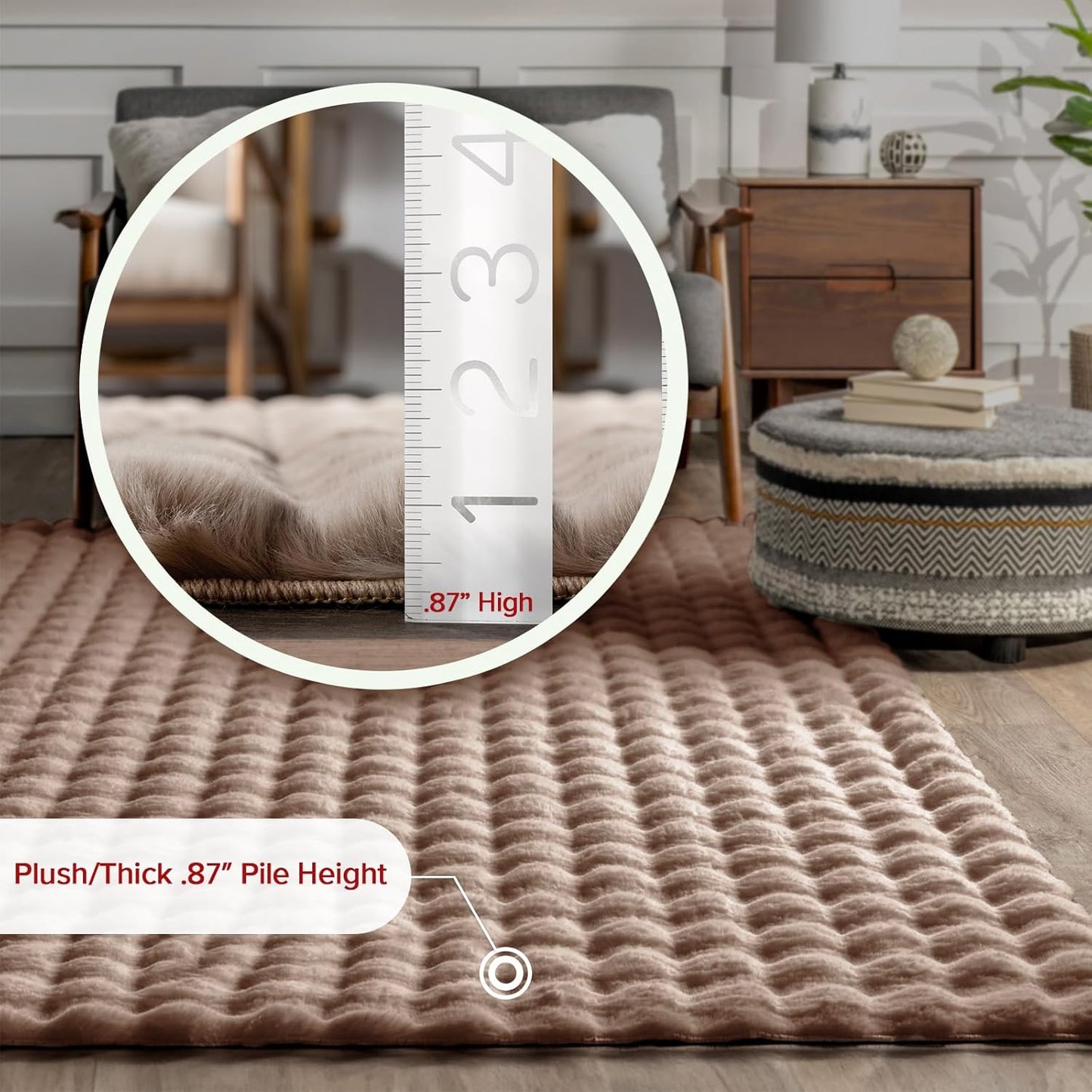 nuLOOM 2' x 8' Cozy Plush SuperiorWash Area Rug, Machine Washable, Non-Slip, Soft Fluffy Shag Carpet for Living Room Bedroom Kids Room Nursery Home Decor, Jeni Taupe