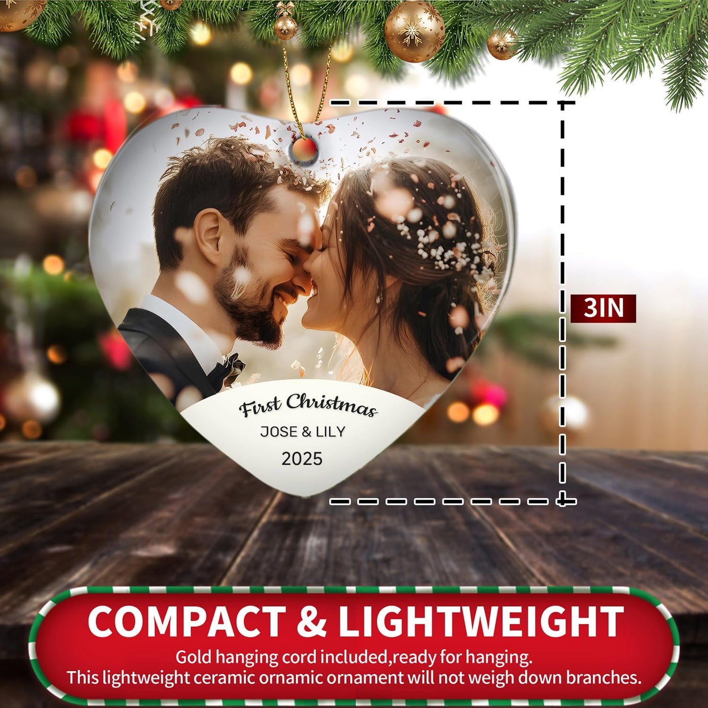 Personalized Christmas Ornaments 2025,Custom Christmas Ornament with Photo Text,Personalized Ornaments for Xmas Tree,Ornaments Keepsake Gift for Family