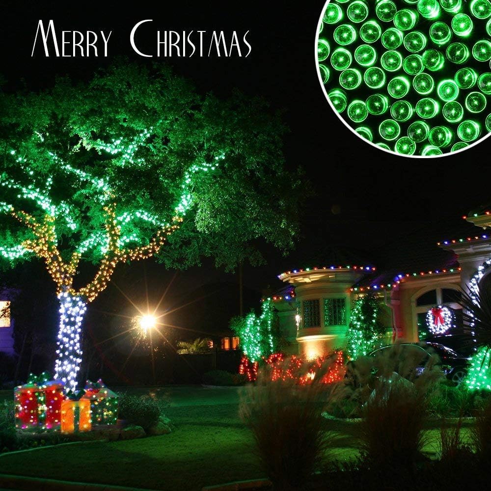 Joomer Green Solar Christmas Lights, 2 Pack Total 144FT 400 LED 8 Modes Waterproof Solar Christmas Lights Outdoor for Garden Yard Patio Christmas Decoration
