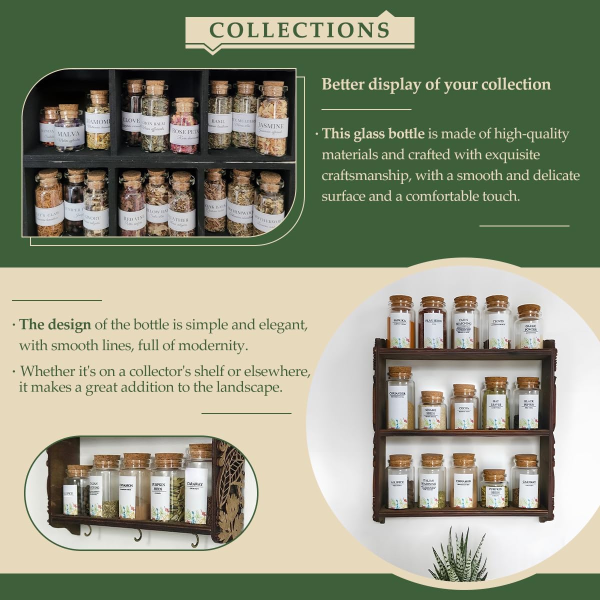 JIUYUE 15 pcs 80 ml Small Glass Vials,Glass Bottle Small(2.7 oz-1.85x2.75 inch)