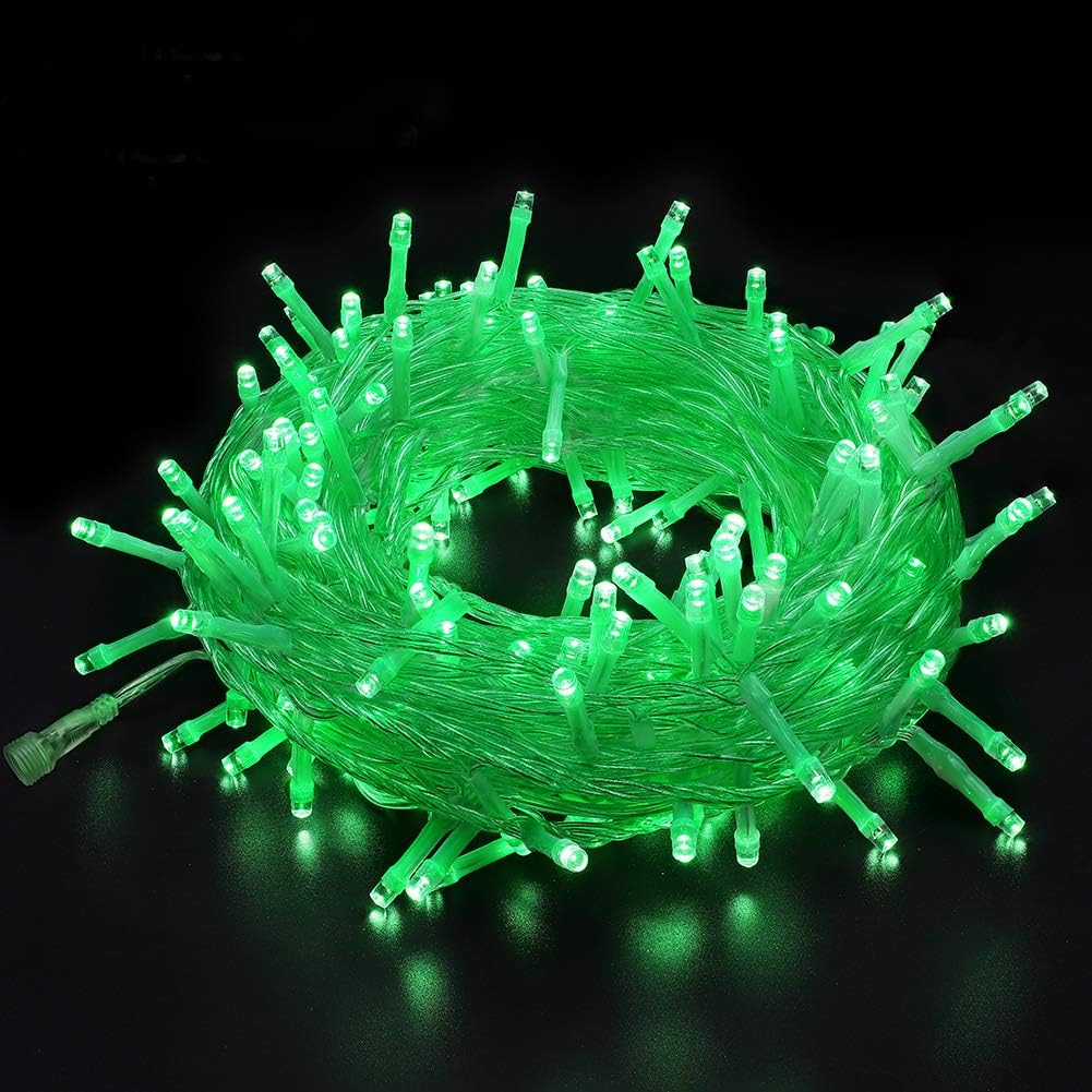 33FT 100 LEDs String Lights Waterproof Fairy Lights 8 Modes with Memory 30V UL Certified Power Supply for Home, Garden, Wedding, Party, Christmas Decoration Indoor Outdoor (Green)