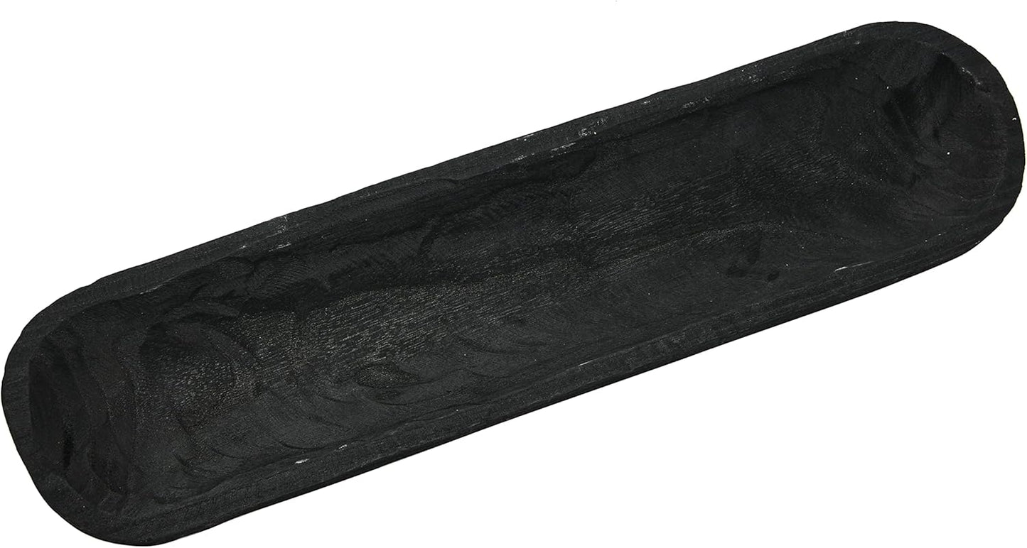 Creative Co-Op Decorative Paulownia Wood Bowl, Black