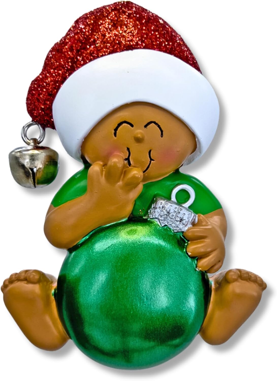 Ornaments by Elves - Personalized Baby Red Christmas Ball Ornaments 2024 - Customized Baby Red Balls Christmas Decorations African-American Ornaments for Christmas Tree in a Giftable Packaging