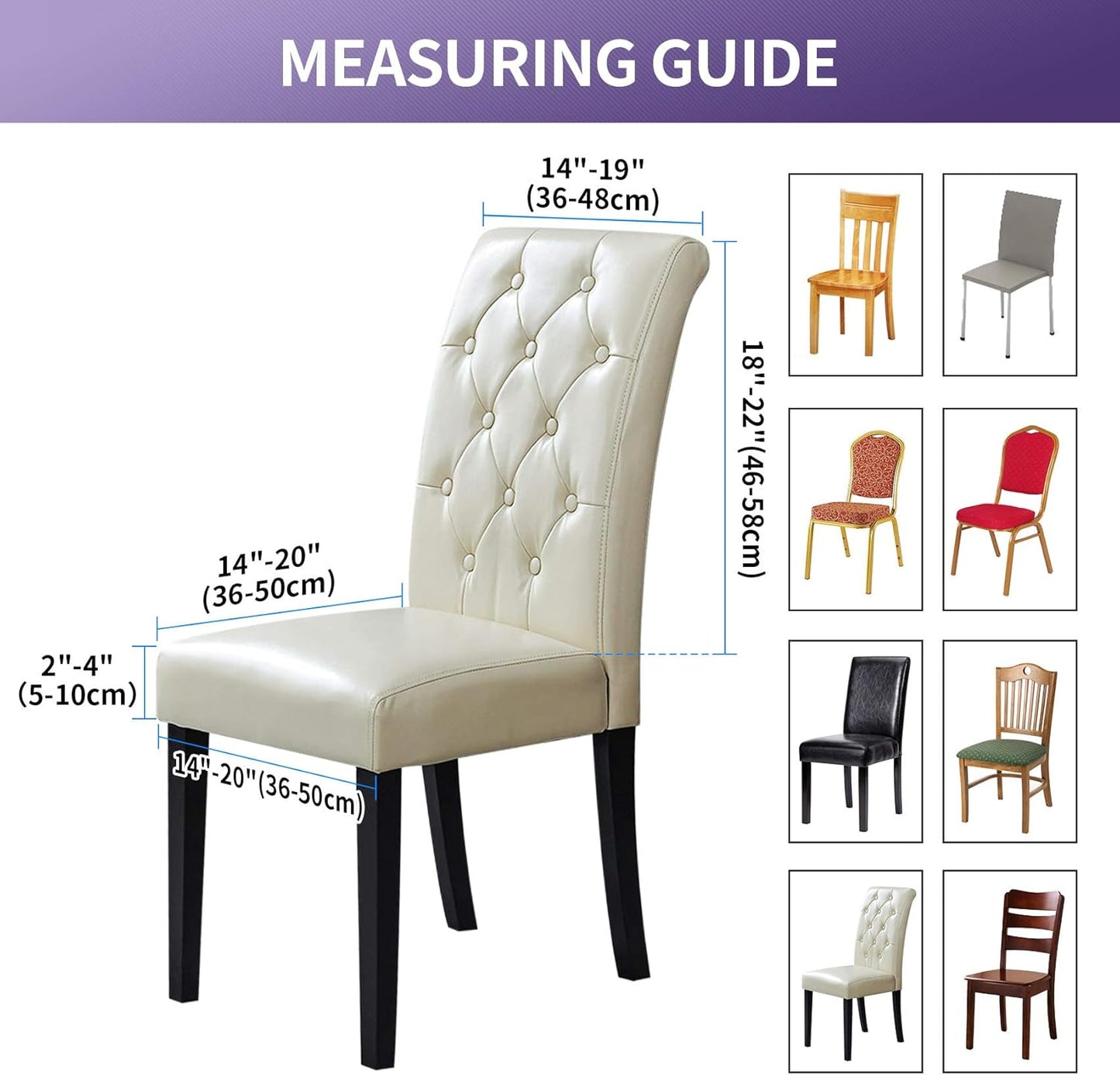 Joccun Chair Covers for Dining Room Set of 4,Dining Chair Slipcovers Stretch Dining Room Chair Covers Seat Protector,Washable Parsons Chair Cover for Home,Hotel(Chocolate,4 Pack)