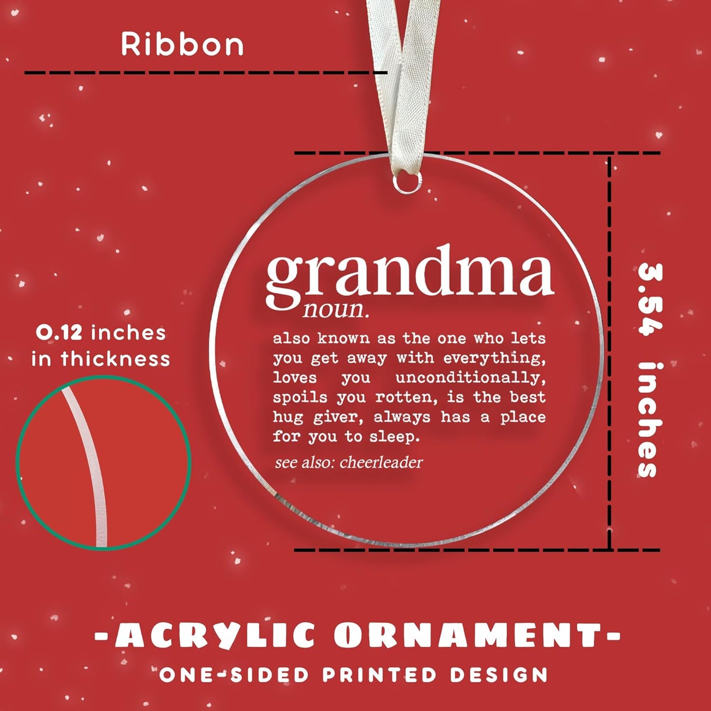 Grandma Ornament - Grandma Christmas Ornament - Grandmother Gifts for Christmas, Grandmother Gifts from Grandkids - Acrylic Ornaments