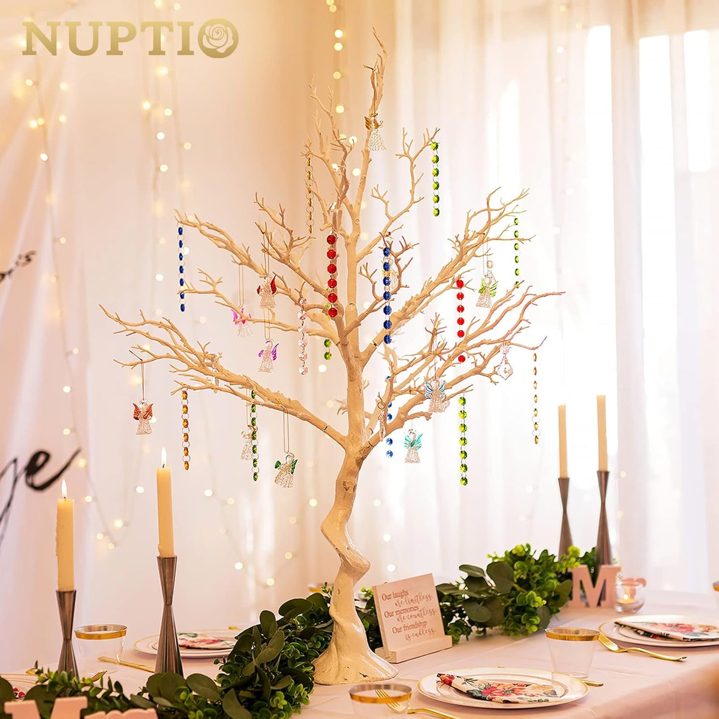 NUPTIO White Christmas Tree Branch Artificial 31.5 inch Tall Manzanita Tree Halloween Centerpiece Wedding Centerpieces for Tables, Decorative Ornament Display Tree for Decoration Weddings (1 Pc)