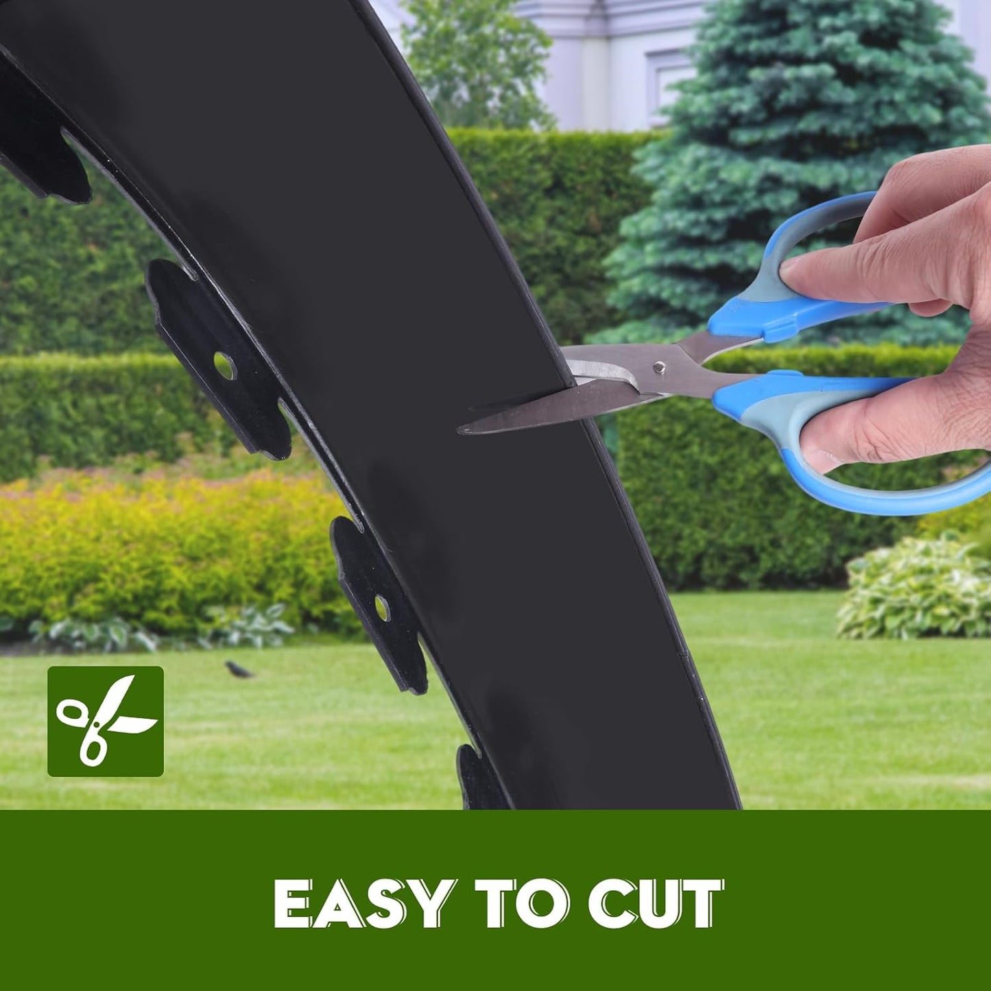 No Dig Landscape Edging 4" x 66FT Kit, Plastic Edging for Landscaping with 200 Spikes, for Garden, Lawn, Flower Beds and Yard