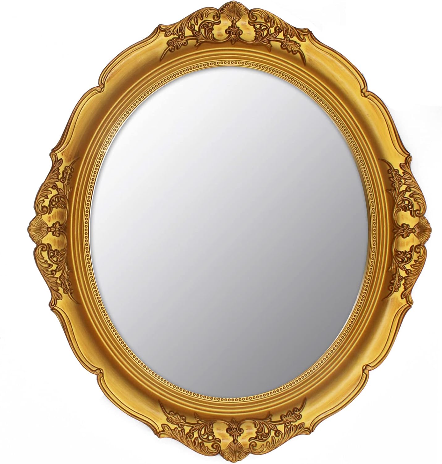 14.8 x 13.1 inch Oval Wall Mirror Vintage Style Wall Mounted (Gold)