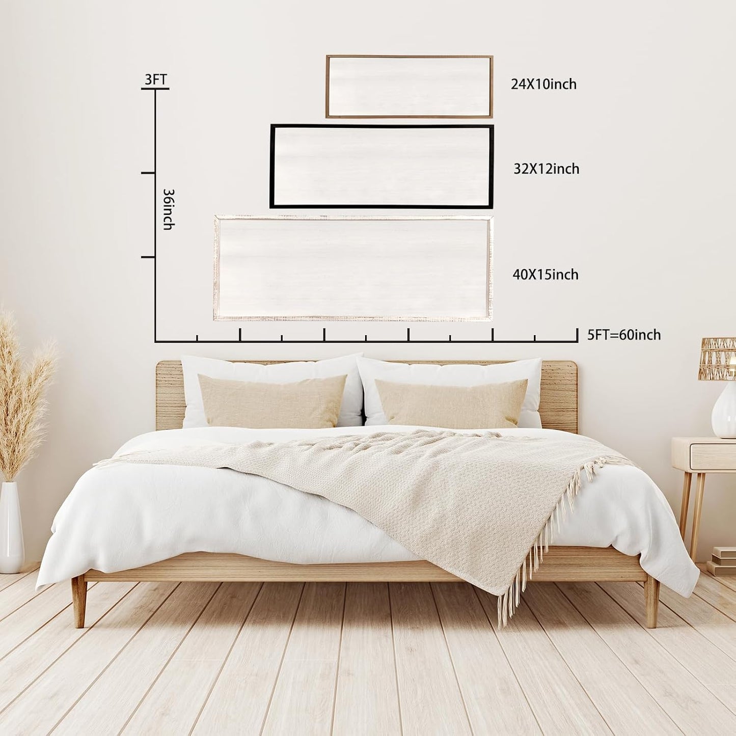 Bless the Food Before Us Sign Wall Decor 40"X15" Large Farmhouse Dining Room Wall Decor Framed Wood Rustic Home Wall Art Kitchen Decoration (White)