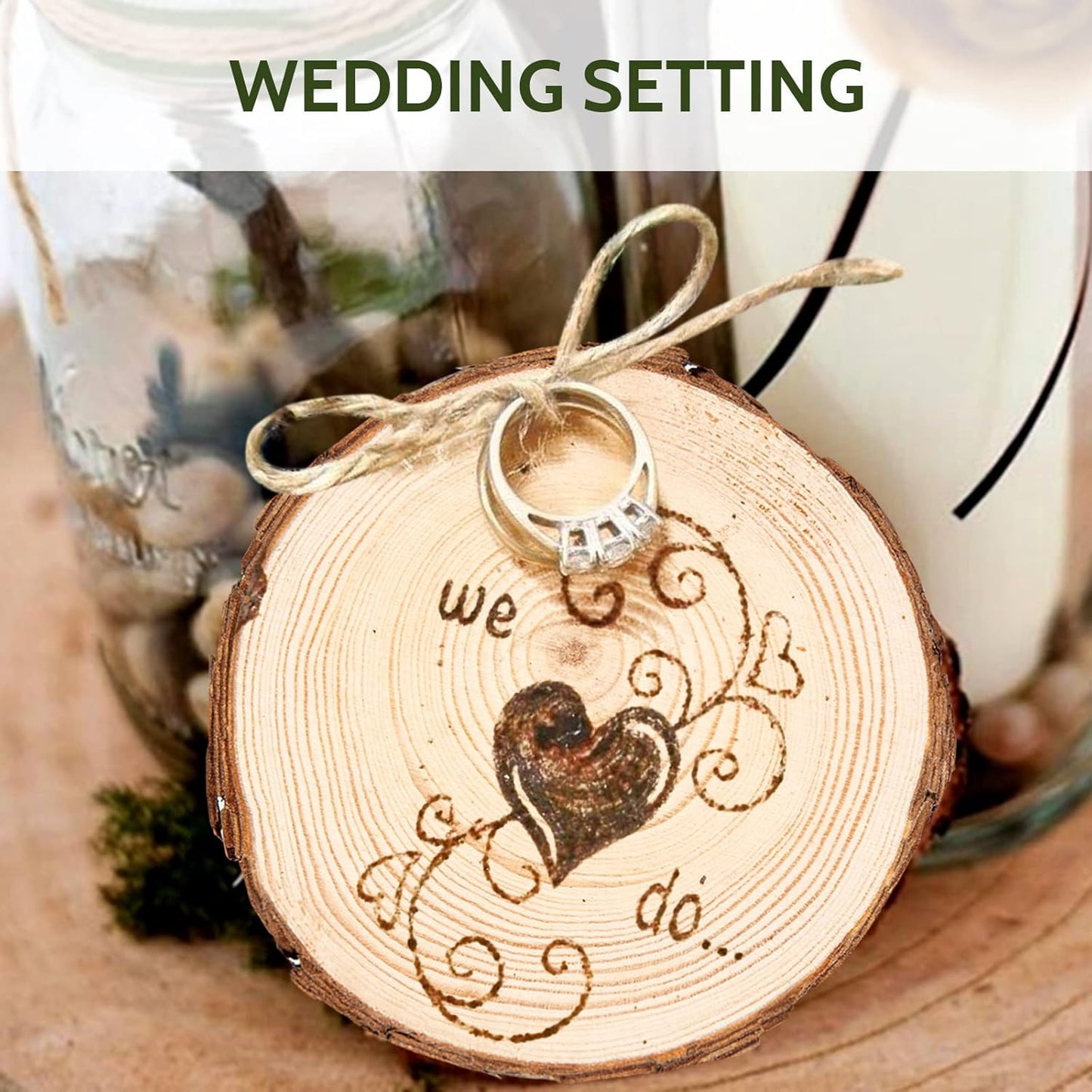 Falling in Art 3.1-4 Inches Natural Wood Slices Set for Crafts - 25Pcs Round Wood Discs with Pre-drilled Hole for DIY Projects, Christmas Ornaments and Wedding Decoration