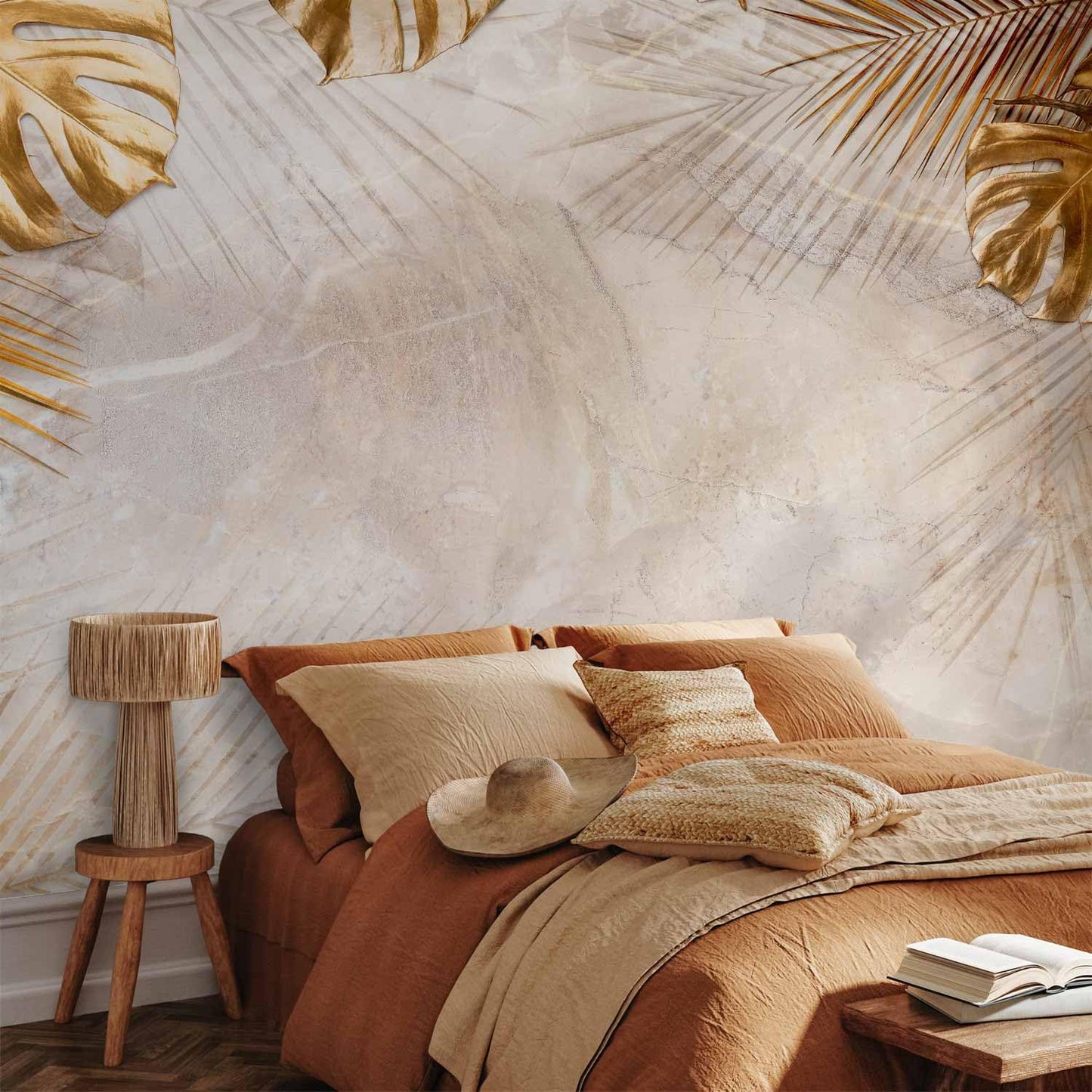 artgeist Wall Mural Tropical Leaves 138x101 in - XXL Non-Woven Wallpaper Fleece Wall Decor Photo Print Picture Image Design Monstera Palm Green Leaves b-C-0788-a-a