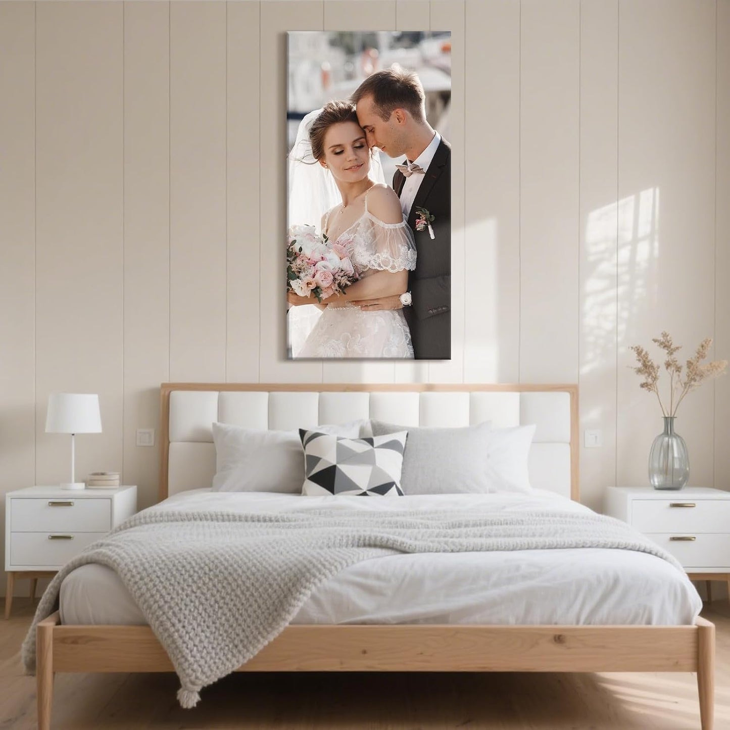 Personalized Custom Canvas Prints with Your Photos & Text, Customized Picture Print, Transform Own Images Into Framed Wall Art Digitally Printed Photo to Canvas, Keepsakes Gifts for Family 16x32’’