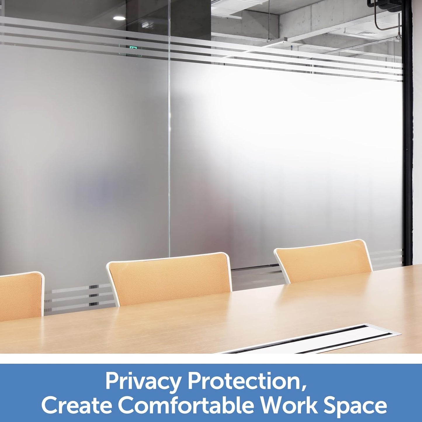 HIDBEA Frosted Window Privacy Film - Non Adhesive Static Cling Glass Stickers Sun UV Blocking Heat Control Door Covering Decals for Home Office, 23.6 x 118.1 Inch