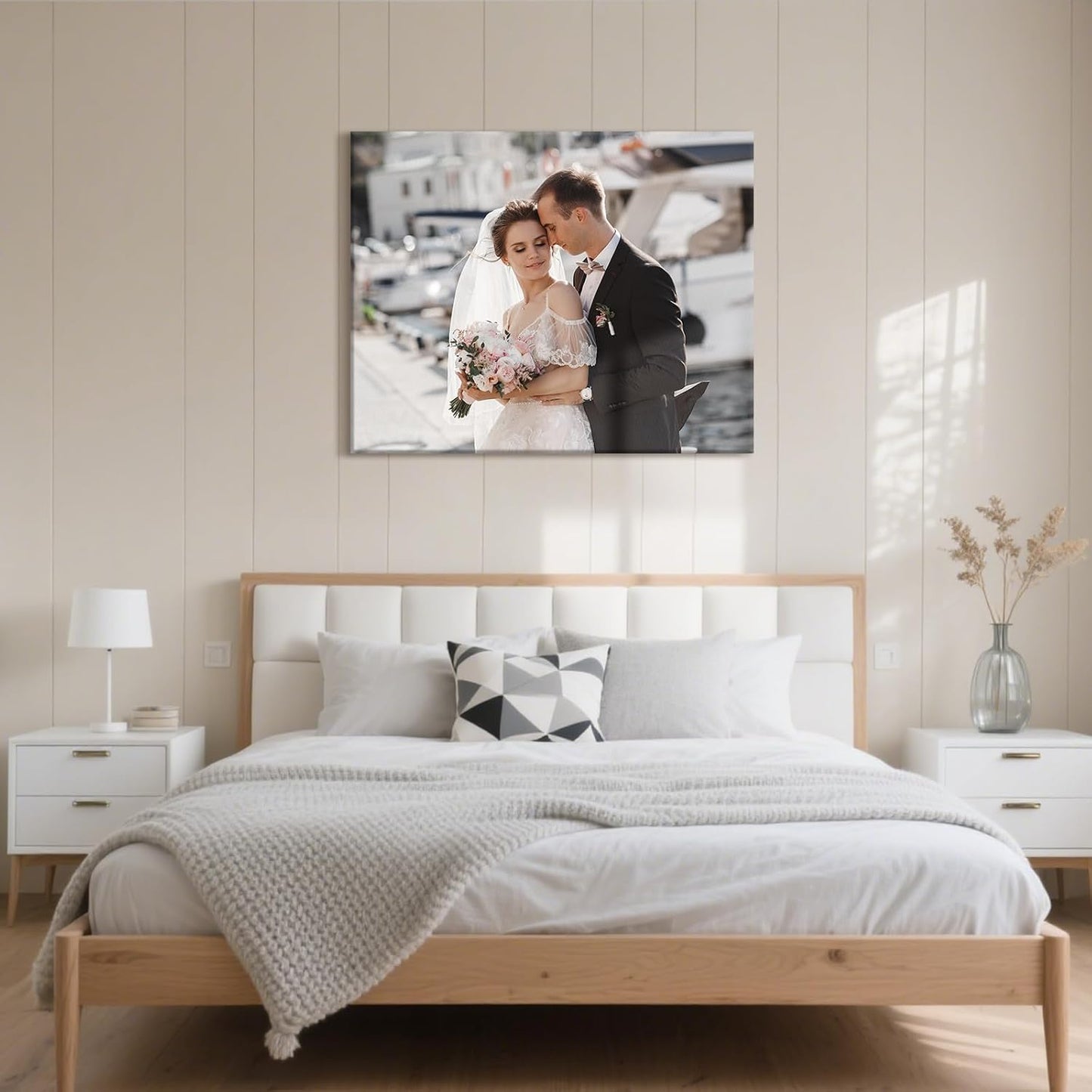 Personalized Custom Canvas Prints with Your Photos & Text, Customized Picture Print, Transform Own Images Into Framed Wall Art Digitally Printed Photo to Canvas, Keepsakes Gifts for Family 20x16’’