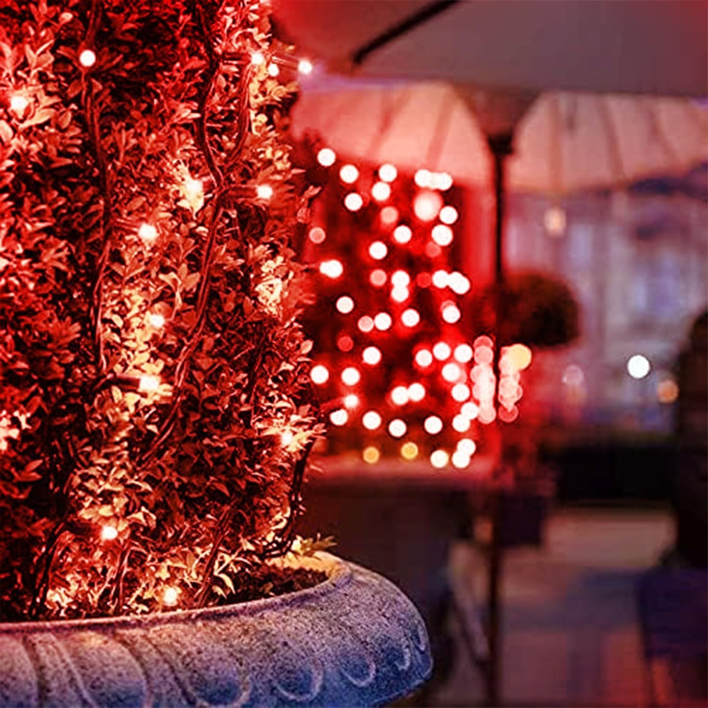 XTF2015 105ft 300 LED Christmas String Lights, End to End Plug 8 Modes Christmas Lights - UL Certified - Outdoor Indoor Fairy Light Christma s Tree, Patio, Garden, Party, Wedding, Holiday (Red)