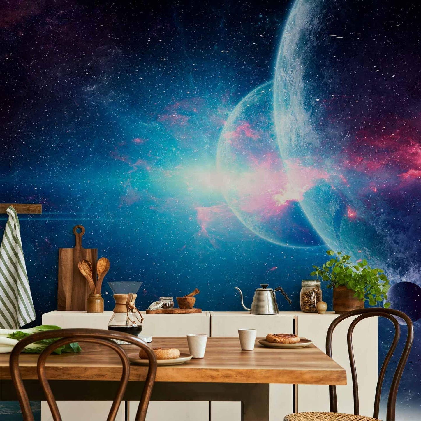 artgeist Wall Mural Cosmos 96x69 in - Peel and Stick Self-Adhesive Wallpaper Removable Large Sticker Foil Wall Decor Print Stars Solar System Universe Space b-C-10047-a-a