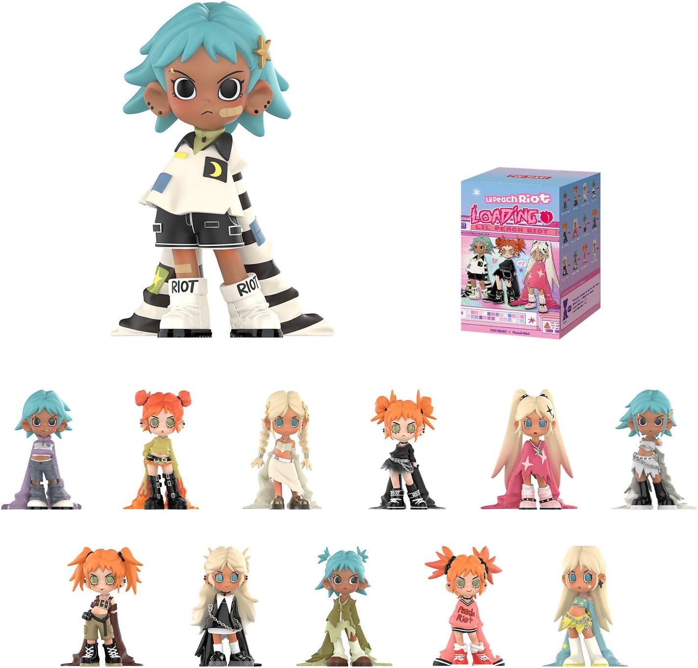 POP MART Lil Peach Riot Loading! Series Blind Box Figures, Collectible Toys Home Decorations, Holiday Birthday Gifts for Girls and Boys, Single Box