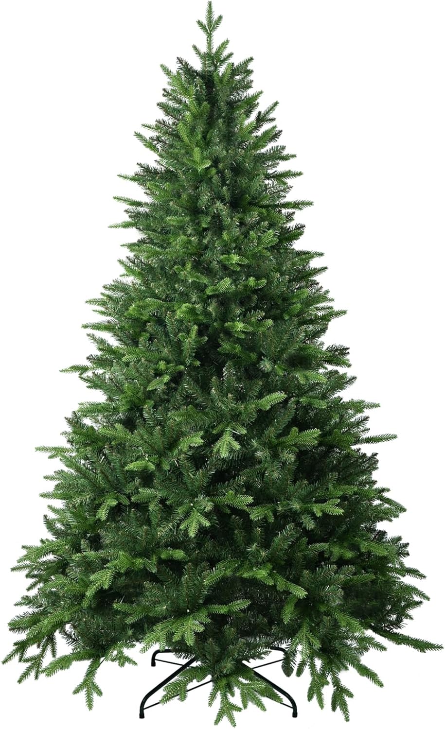 8 FT Artificial Christmas Tree with 2639 PE&PVC Mixed Branch Tips, Unlit Hinged Premium Spruce Fake Xmas Trees, Green, Foldable Base
