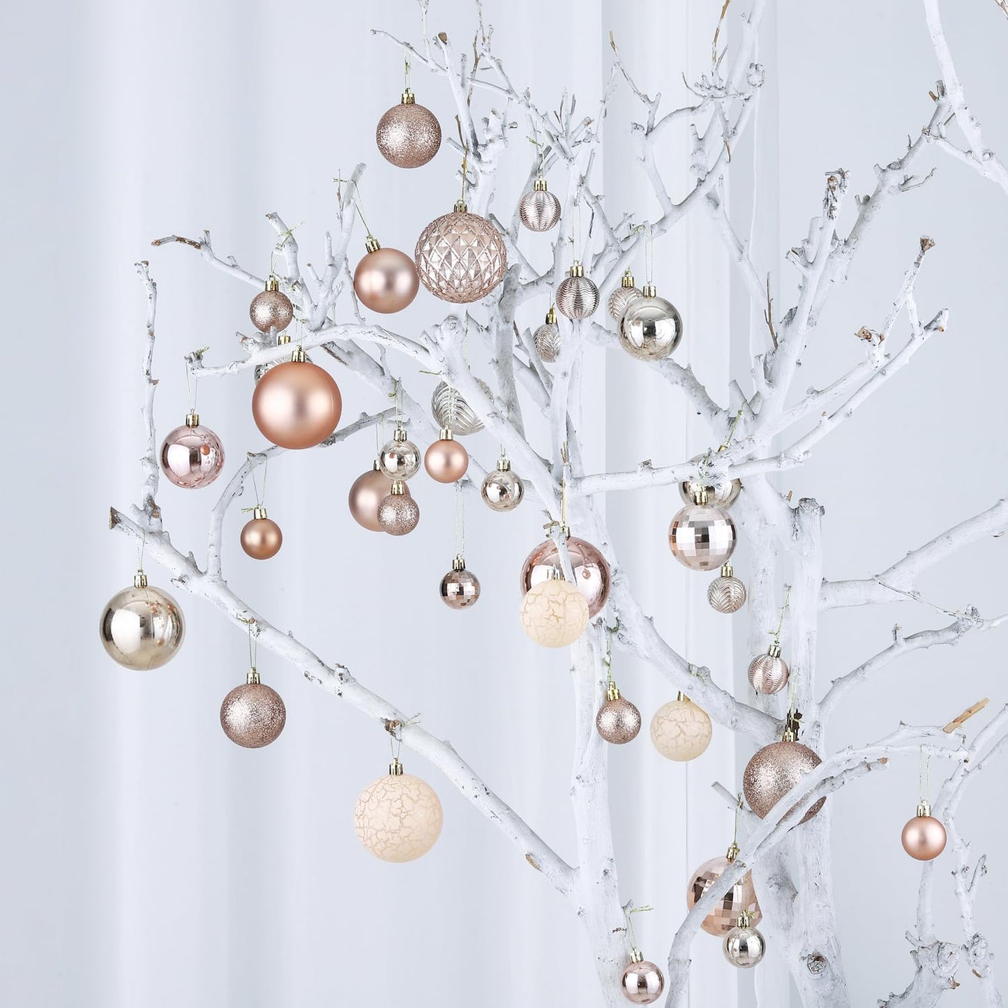 LANGXUN 36pcs Champagne Gold Christmas Tree Decorations Balls, Bolas De Navidad, 2025 Christmas Decor, Indoor Outdoor Shatterproof Christmas Ornaments, Xmars Party Wedding Suppiles