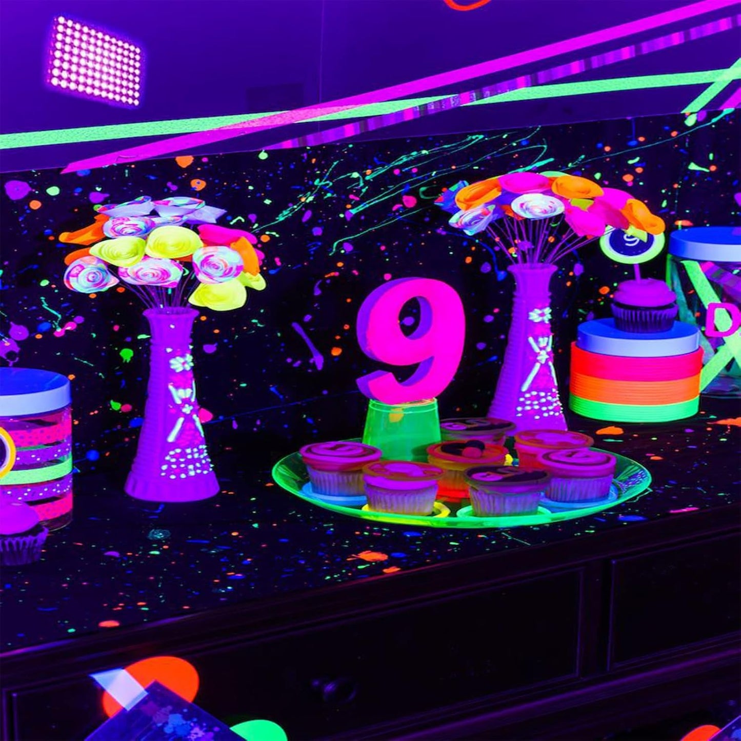 150W Black Lights, Blacklight Flood Light with Plug and Switch,for Glow Party, Halloween, Fluorescent Poster, Stage Lighting, Body Paint