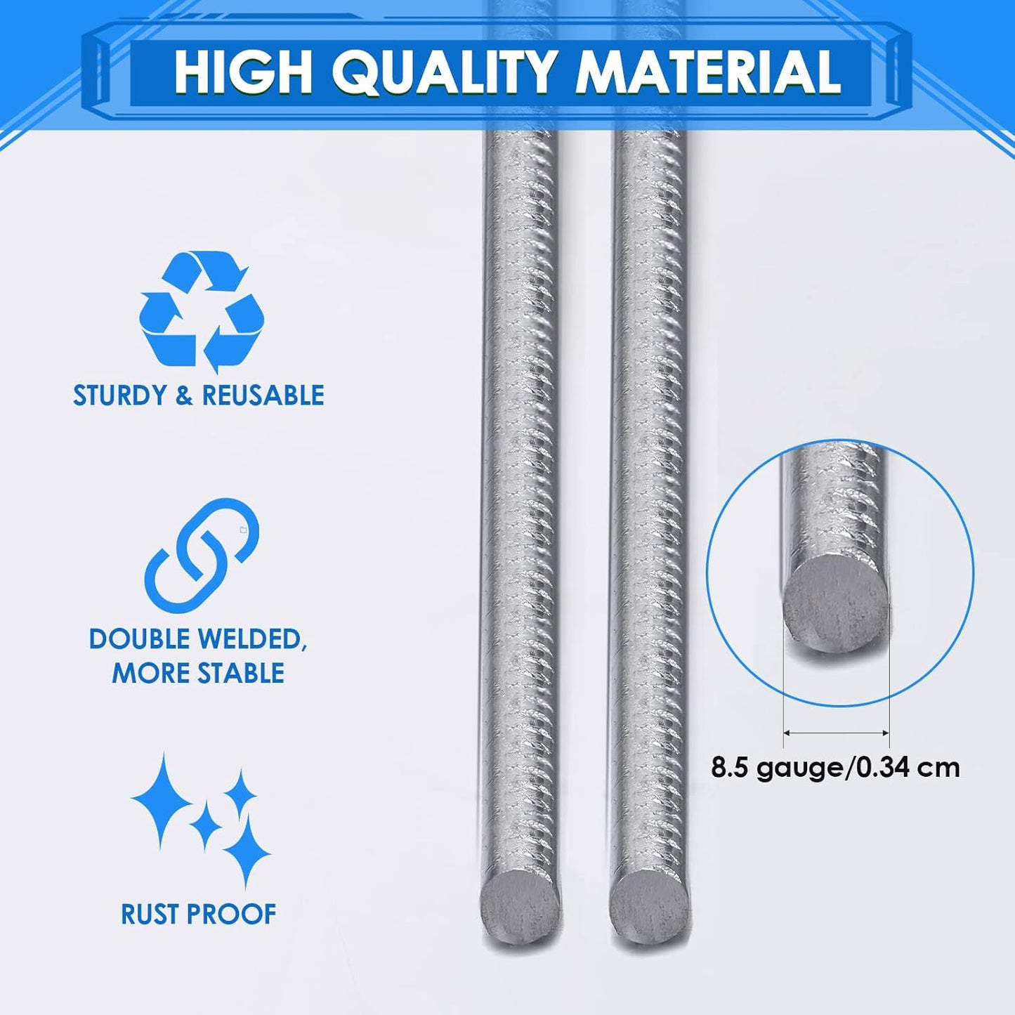 6 Pcs H Stakes for Yard Signs 30'' x 10'' Metal Heavy Duty H Frame Wire Stakes Weatherproof Metal Holder for 4mm 5mm Corrugated Signs Advertising Board Guidepost Yard Halloween Decor