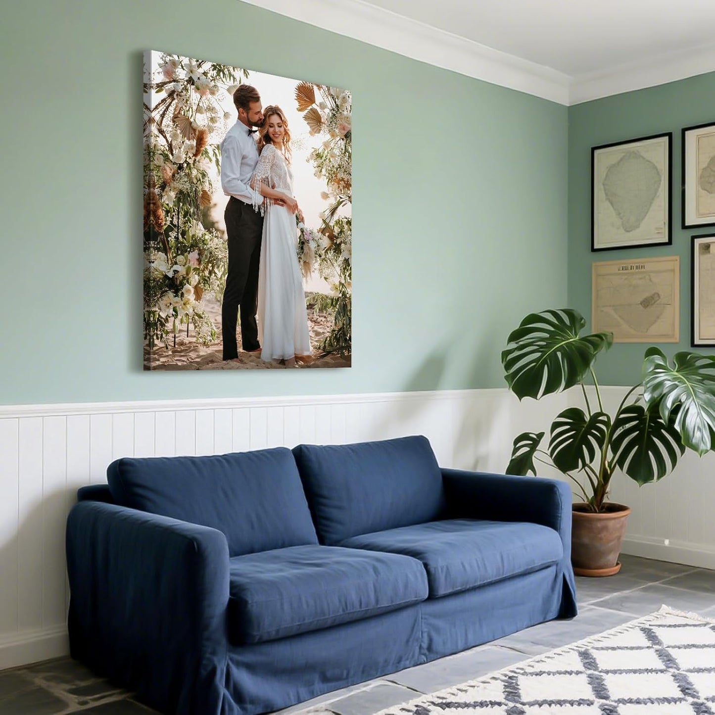 Custom Canvas Prints with Your Photos - Personalized Pictures Print, Customized Photo Gifts, Wall Art Poster Canvas Printing for Wedding, Family, Baby, Pets, Home Office Decor, Wrapped Frame 30x40