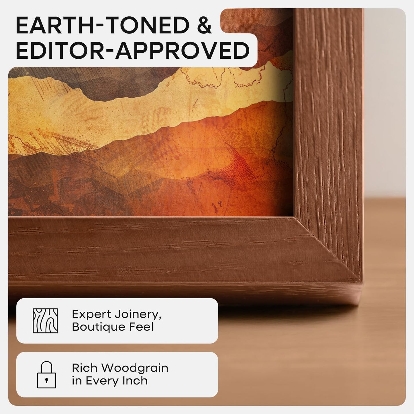 Homeforia 24x36 Walnut Wood Frame, High End Dark Oak 24x36 Large Wooden Poster Frame with Mat 20x30, 24 x 36 Brown Picture Frame Matted to 20 x 30, 36x24 Thin Frame, Tempered Glass, Wall Kit, Set of 1