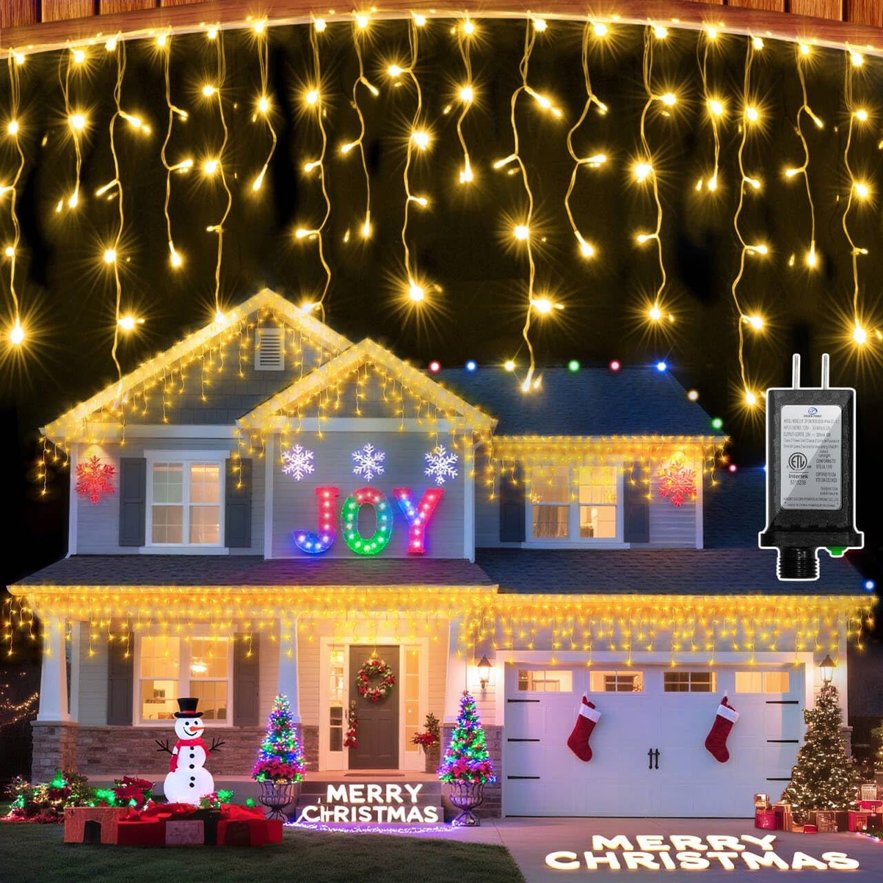792 LED Christmas Lights with 176 Drops,82ft 8 Modes Fairy Hanging String Lights with Time Waterproof, Plug-in Christmas String Lights for Holiday Wedding Party Christmas Decorations(Warm White)