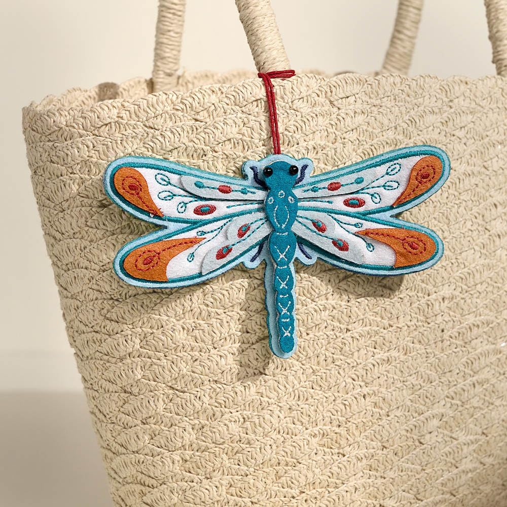 Lovepop Handmade Peaceful Dragonfly HeartFelt Charm Card | Soft Felt Keychain for Wallet, Handbag, Car Key, Home Decor | Ornaments, Bag Charms, Key Ring, Purse Accessories, Gift Toppers
