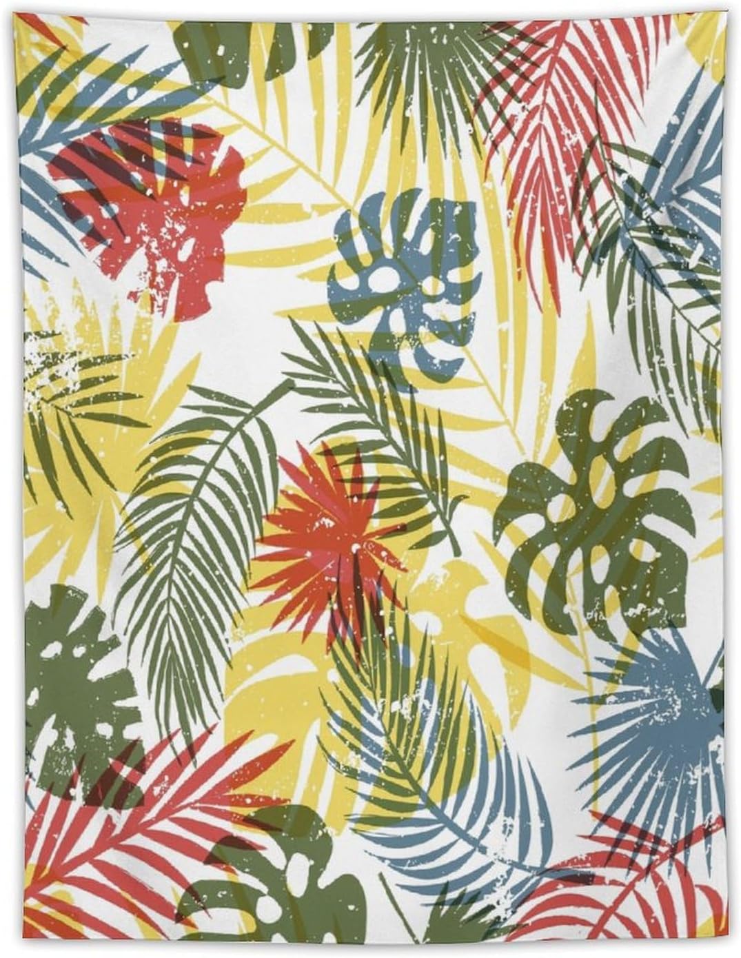 ICMOLYYENLO Boho Green Leaves Tapestry, Mid Century Abstract Tropical Palm Leaves Modern Minimalist Geometric Wall Hanging, Neutral Home Decor Art for Living Room Bedroom Dorm 40x60 Inch