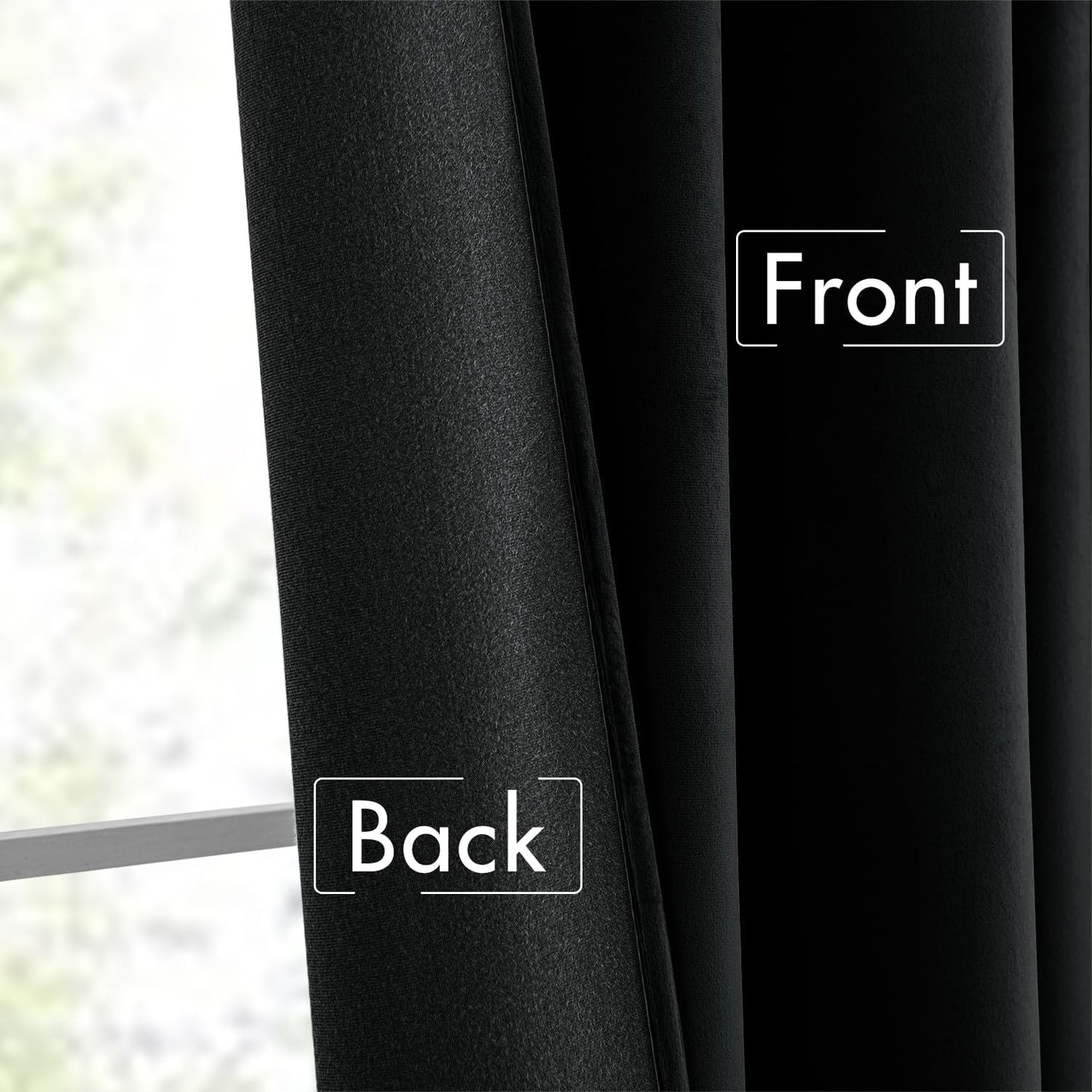 MIULEE Black Velvet Curtains 84 inches Long 2 Panels - Luxury Pinch Pleated Room Darkening Window Drapes for Bedroom Living Room Thermal Insulated Super Soft Blackout, Back Tab Rod Pocket