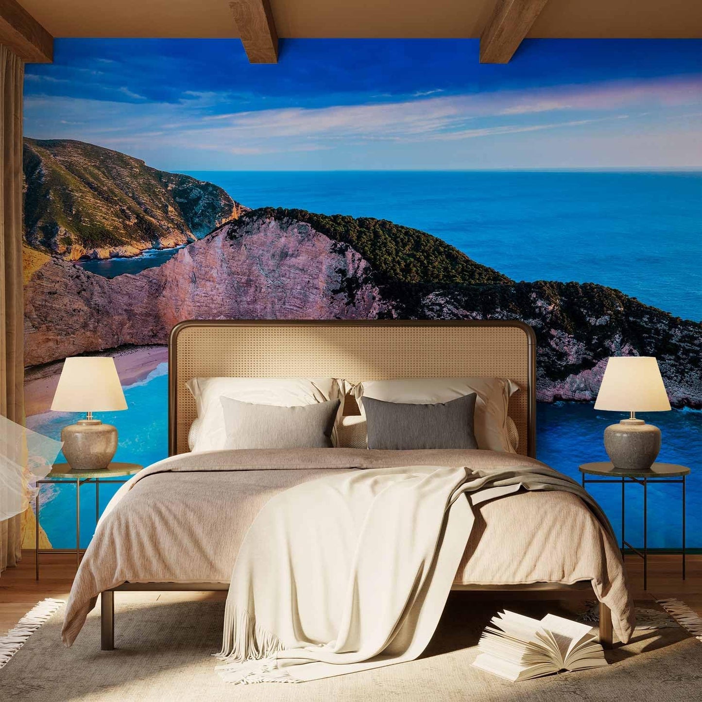 artgeist Wall Mural Peel and Stick Tropical Island 212x98 in - XXL Self-Adhesive Corner Wallpaper Removable Large Sticker Foil Angle Wallpaper Wall Decor Print Nature Landscape Sea Beach c-A-0058-a-d