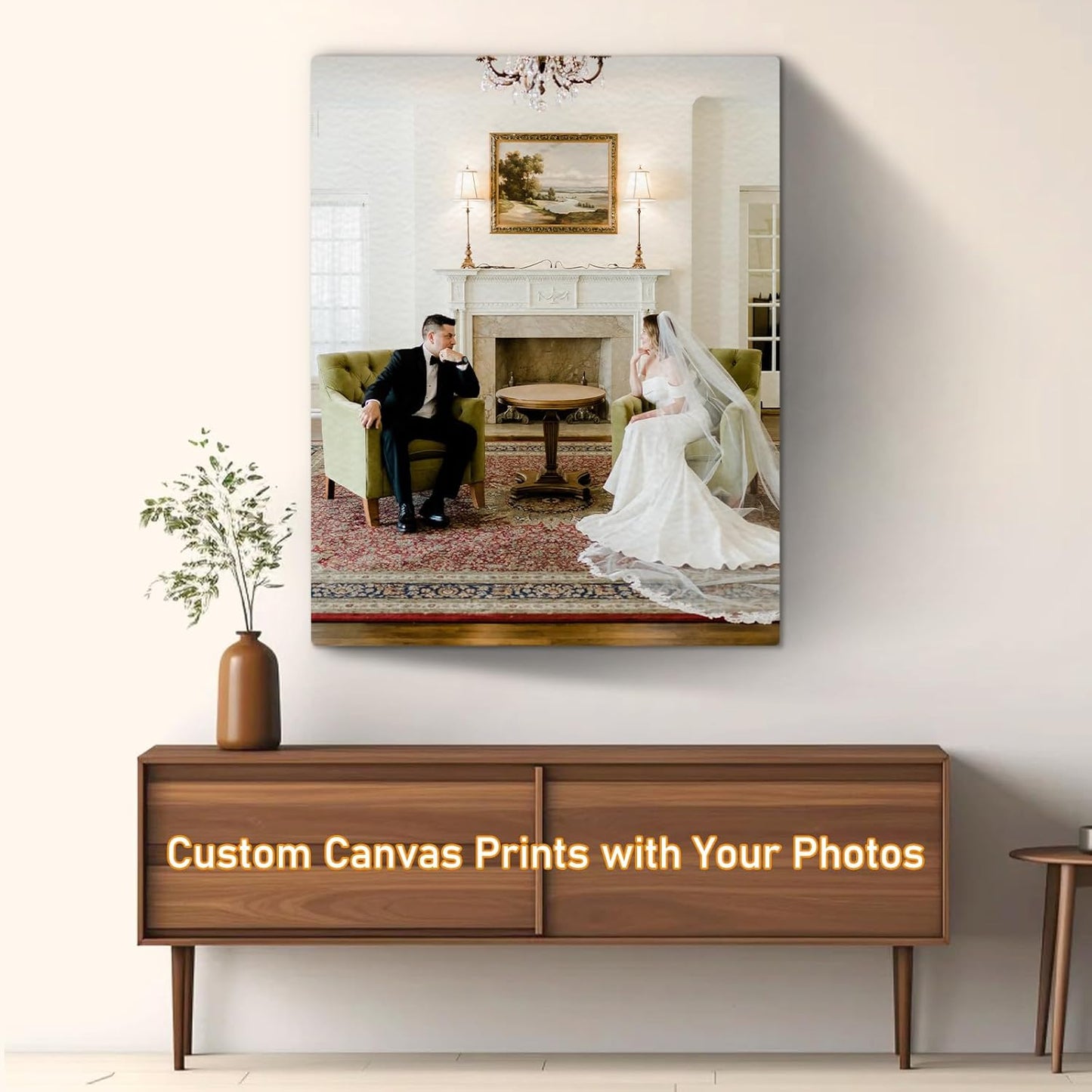 xzartdiy Custom Canvas Prints with Your Photos - Personalized Picture Print Customized Gifts for Family Home Office Wall Art Decor, Wrapped Canvas 24x30inch
