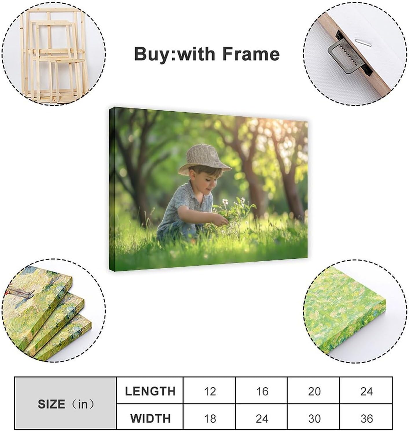 Framed Canvas Prints With Your Photo Personalized Picture Customize Canvas Prints Wall Art Framed 30x20in