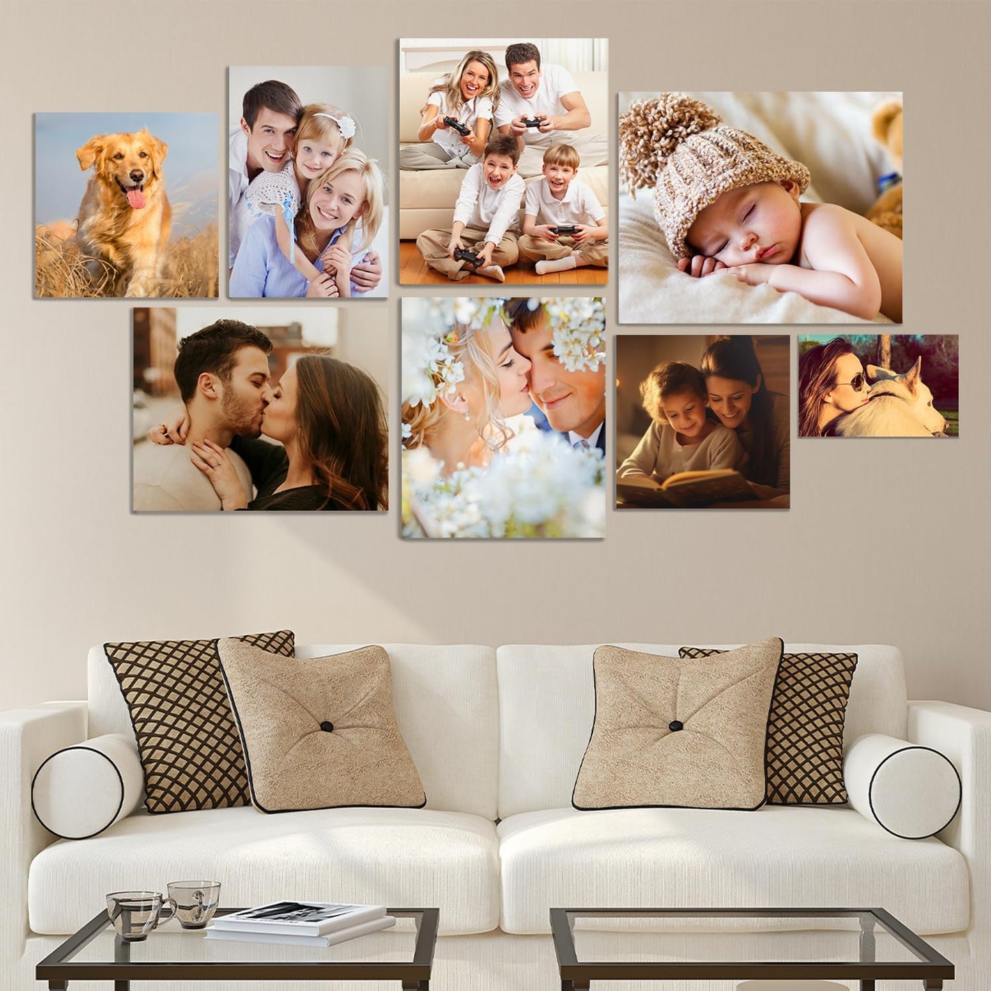 YUNART Ship Next Day - Custom Canvas Prints with Your Photos, Personalized Canvas with Pictures Print for Wall Art Bedroom, Customized Photo Gifts for Couple Men Women Mom Baby Dog Family - 16"x20"