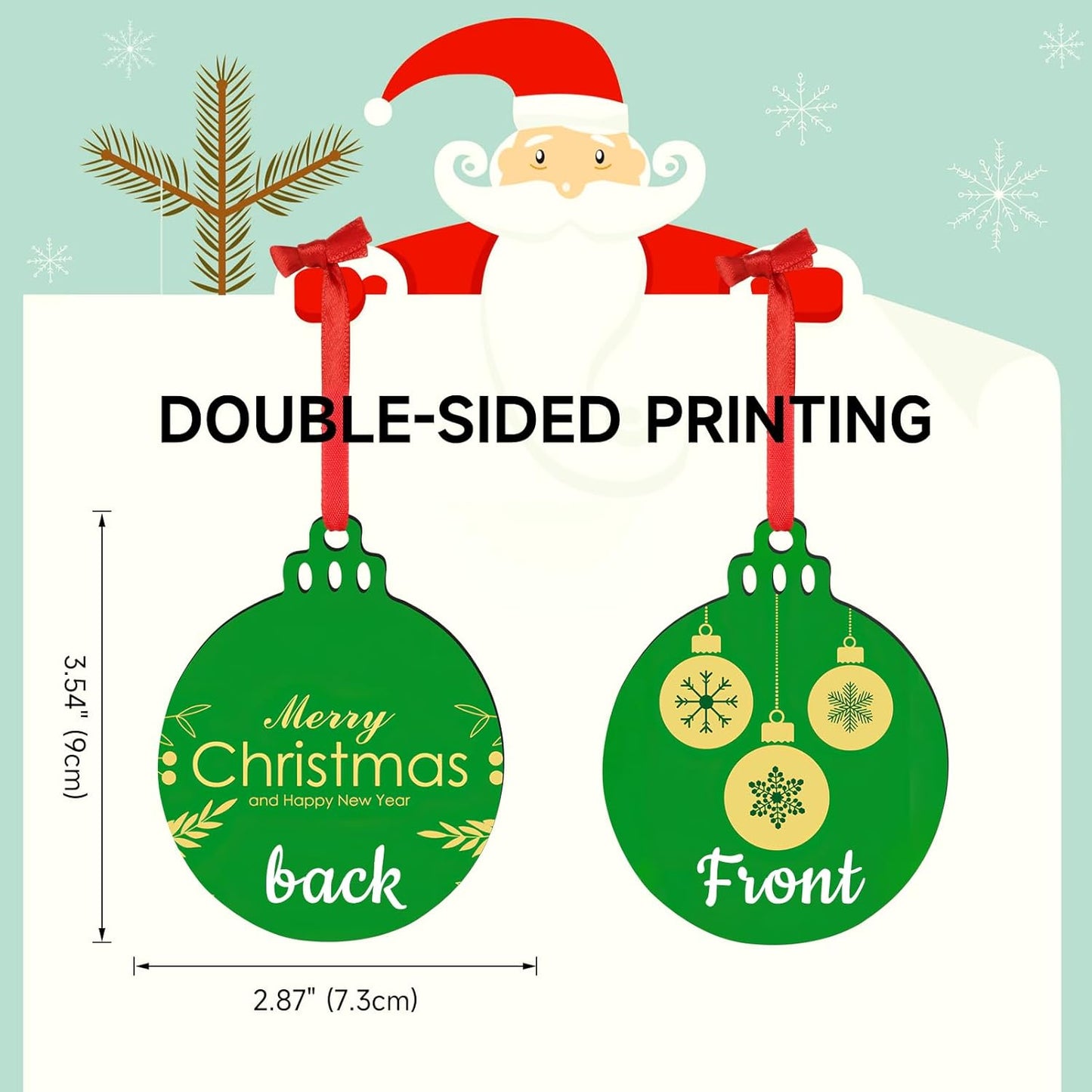 Personalized Christmas Ornaments 2025 Wood Custom Picture Text Hanging Ornament Customized Christmas Tree Decorations Keepsake Gift for Family Couples Xmas Tree Home Decor