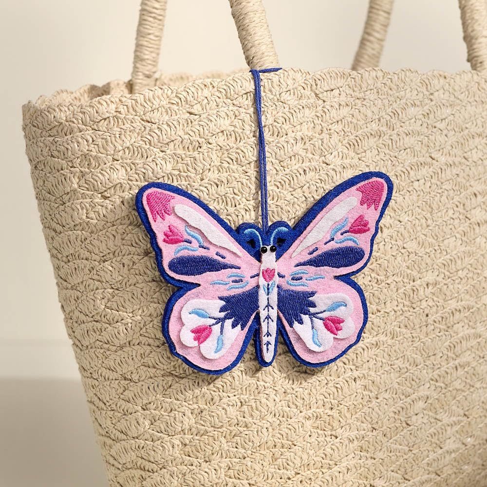 Lovepop Handmade Dazzling Butterfly HeartFelt Charm Card | Soft Felt Keychain for Wallet, Handbag, Car Key, Home Decor | Ornaments, Bag Charms, Key Ring, Purse Accessories, Gift Toppers