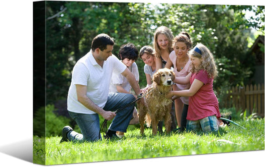 Laoife Custom Canvas Prints with Your Photos 24"x16", Canvas Photo Prints Custom, Personalized Canvas Wall Art for Office Home Bedroom Living Room Wall Decor, Gift for Father's Day Birthday Wedding