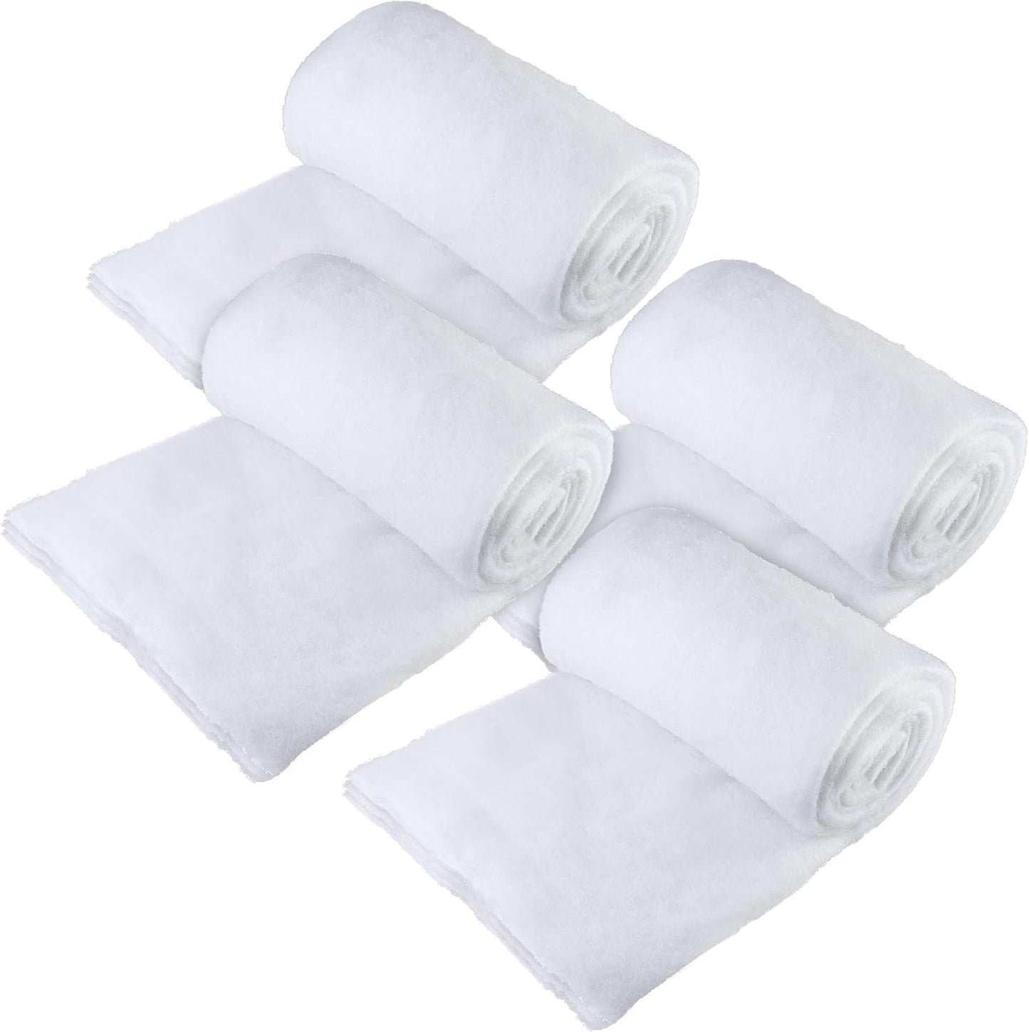 stargo 4 Pack Fake Snow Blanket Roll for Christmas Village Displays, Christmas Tree Deocration - Thick White Soft Fluffy Faux Snow Backdrop Artificial Snow Blanket Cover (Each Roll 2.6 x 7.8ft)