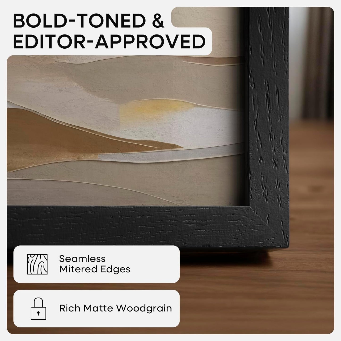 Homeforia A5 Picture Frame Black Wood, High-End Oak 5.8x8.3 Frame Matted to 4.1x5.8 inch Photo, A5 Size Walnut Wooden Frames with Mat A6 for Print, 5.8 by 8.3 Frame, Tempered Glass, Wall Kit, Set of 1
