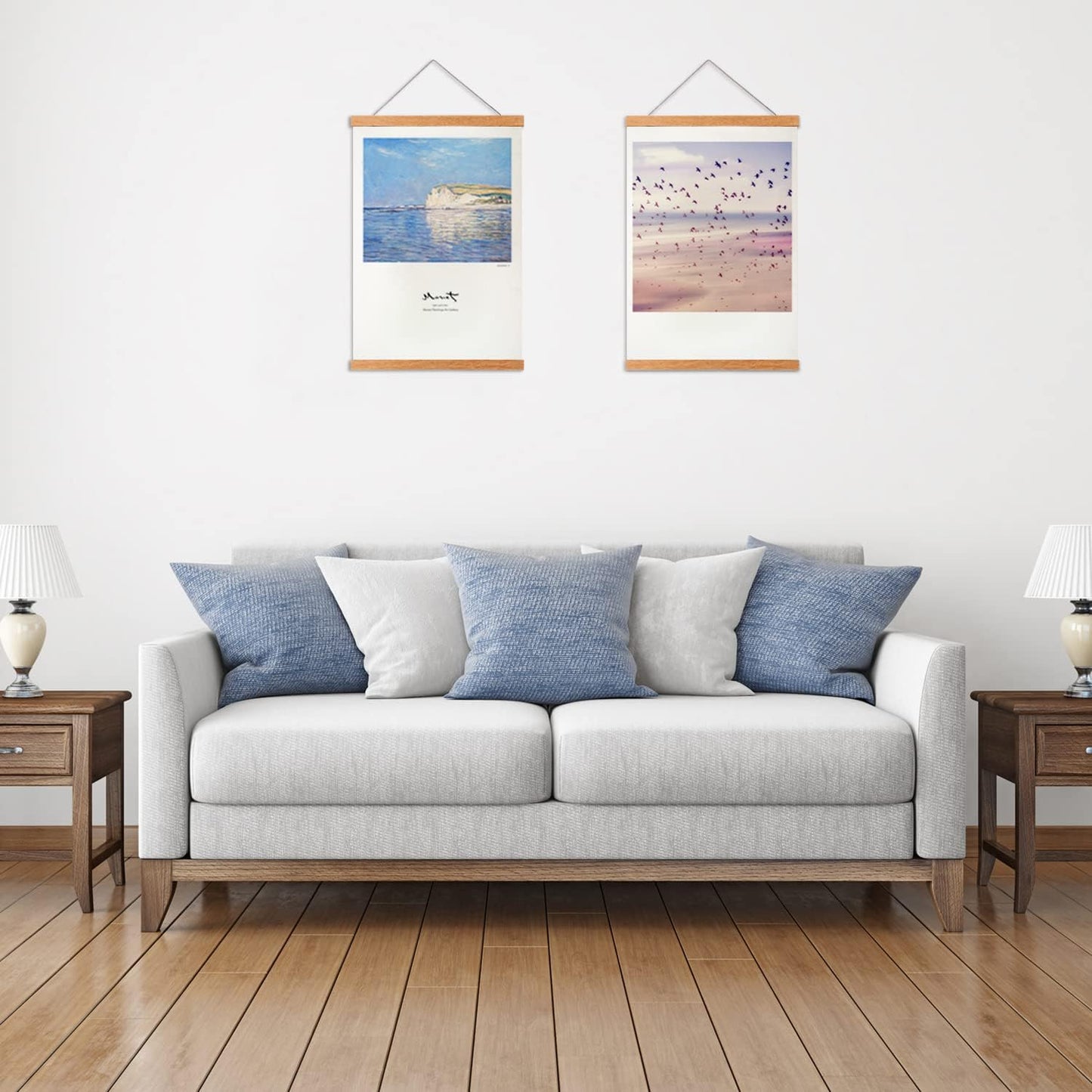 FALAMON Magnetic Poster Hanger Frame, 11x14 11x17 11x22 Teak Wood Magnet Poster Frame for Posters, Prints, Photos, Pictures, Maps, Scrolls, and Canvas Artwork