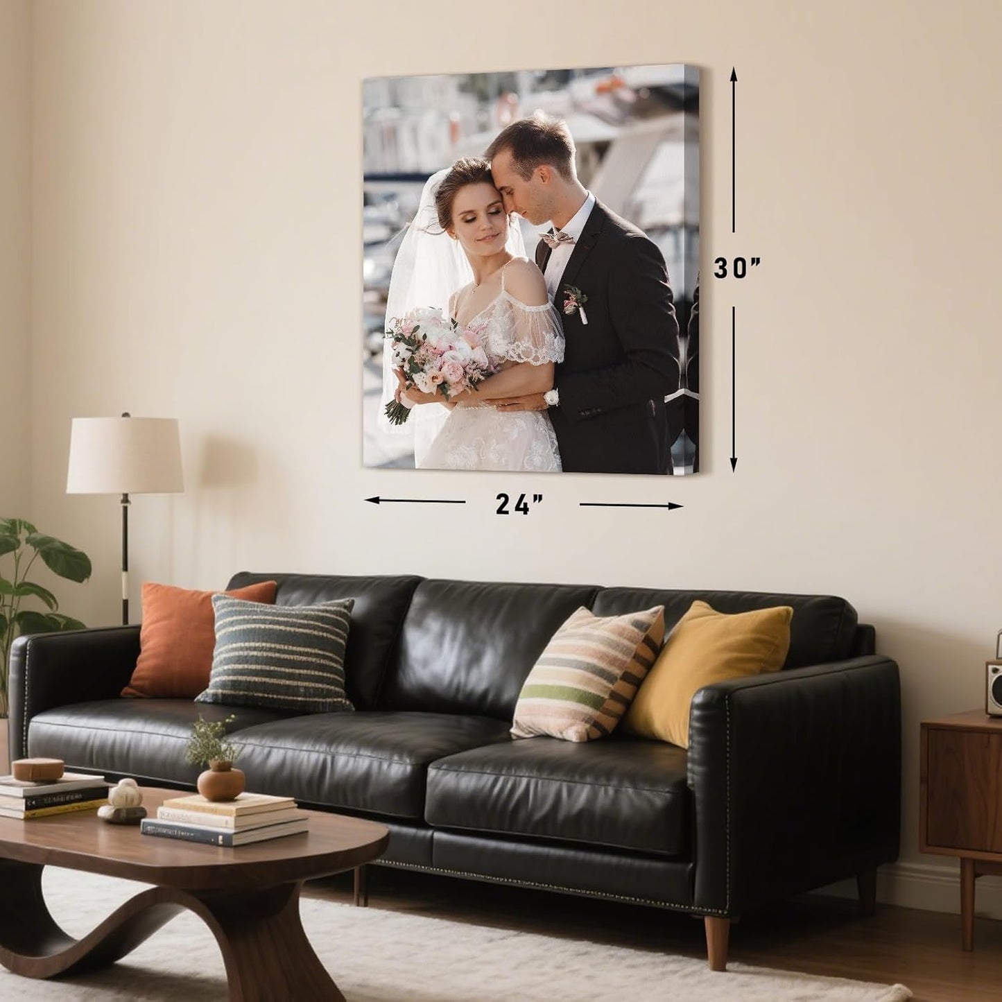 Personalized Custom Canvas Prints with Your Photos & Text, Customized Picture Print, Transform Own Images Into Framed Wall Art Digitally Printed Photo to Canvas, Keepsakes Gifts for Family 24x30’’