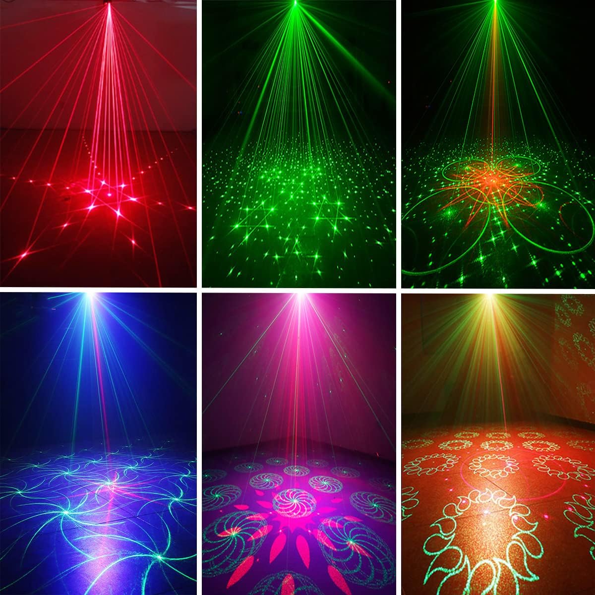 Party Lights Dj Disco Strobe Stage Lights Sound Activated Laser Llights Projector with Remote Control for Parties Bar Birthday Wedding Holiday Event Live Show Xmas Decorations