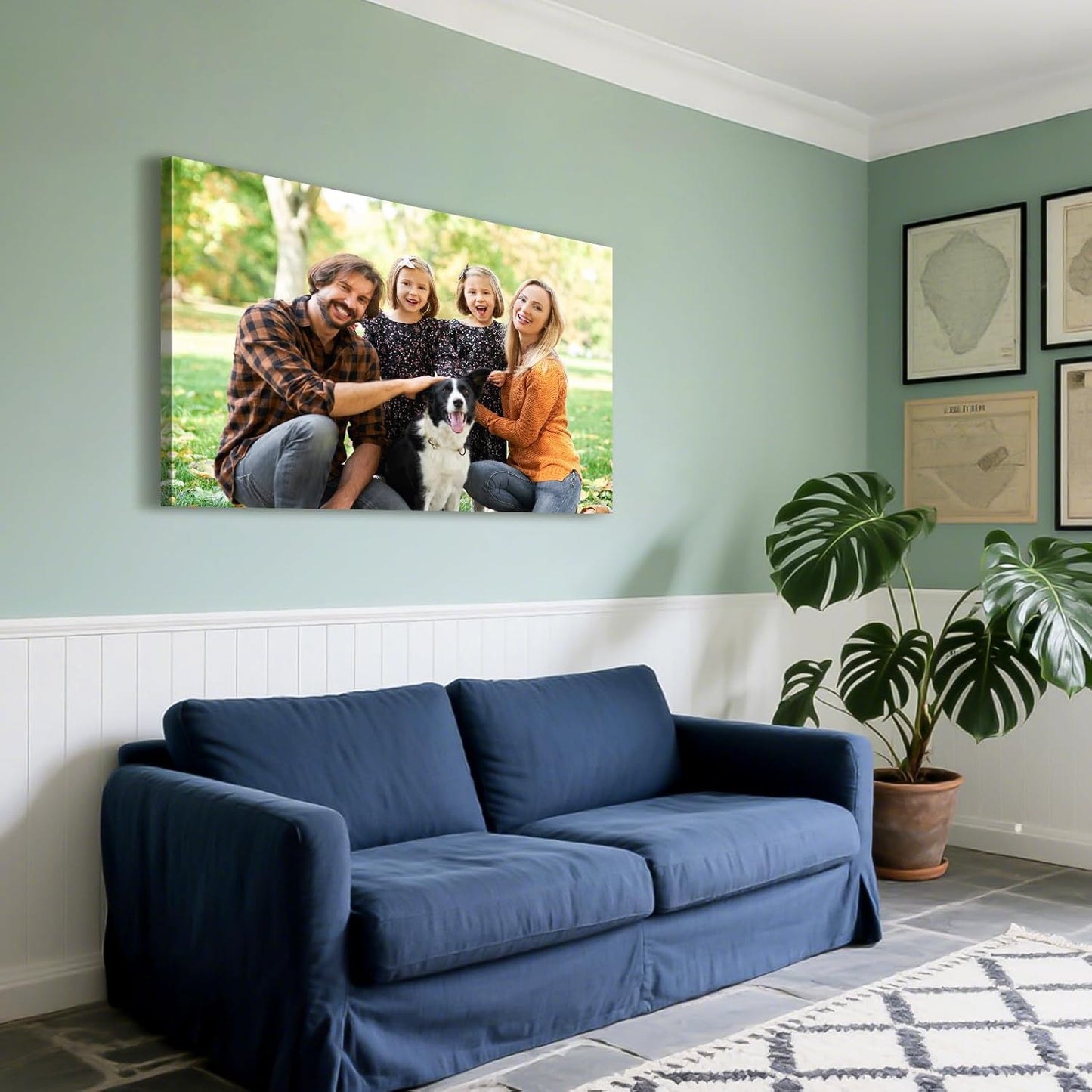 Custom Canvas Prints with Your Photos - Personalized Pictures Print, Customized Photo Gifts, Wall Art Poster Canvas Printing for Wedding, Family, Baby, Pets, Home Office Decor, Wrapped Frame 28x20
