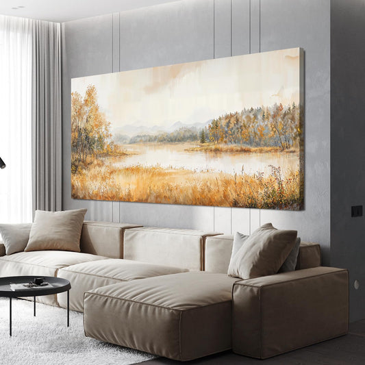 KUPTEU Canvas Wall Art Decor Wall Art Pictures for Living Room Coastal Landscape Art Prints Art Work for Wall Decor Lakeside Wall Decorations Artwork for Walls Bedroom Home Aesthetic Decor 20"X40"