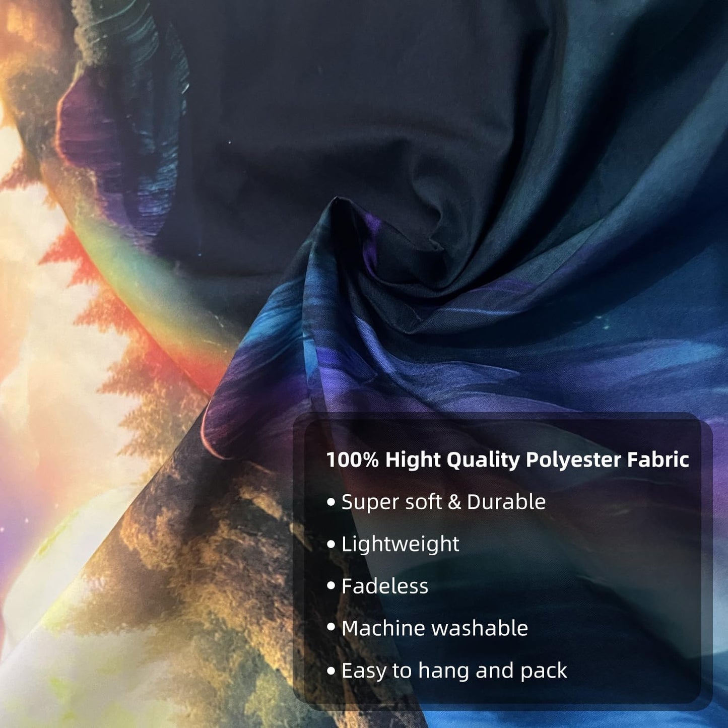 OSVINO Blacklight Rainbow Waterfall Tapestry 59"x51" UV Reactive Trippy Wall Hanging Rainbow Aesthetic Waterfall Wall Posters Bedroom Spiritual Room Decor