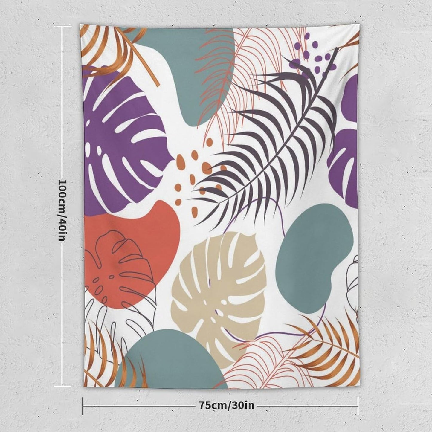 ICMOLYYENLO Tropical Green Leaves Tapestry, Exotic Leaves Beautiful Bedroom Wall Hanging, Floral Poster Blanket for Bedroom Living Room Dormitory Apartment 60x60 Inch