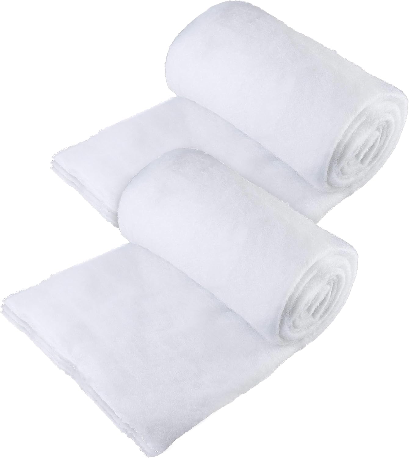 stargo 2 Pack Fake Snow Blanket Roll for Christmas Village Displays, Christmas Tree Deocration - Thick White Soft Fluffy Faux Snow Backdrop Artificial Snow Blanket Cover (Each Roll 2.6 x 7.8ft)