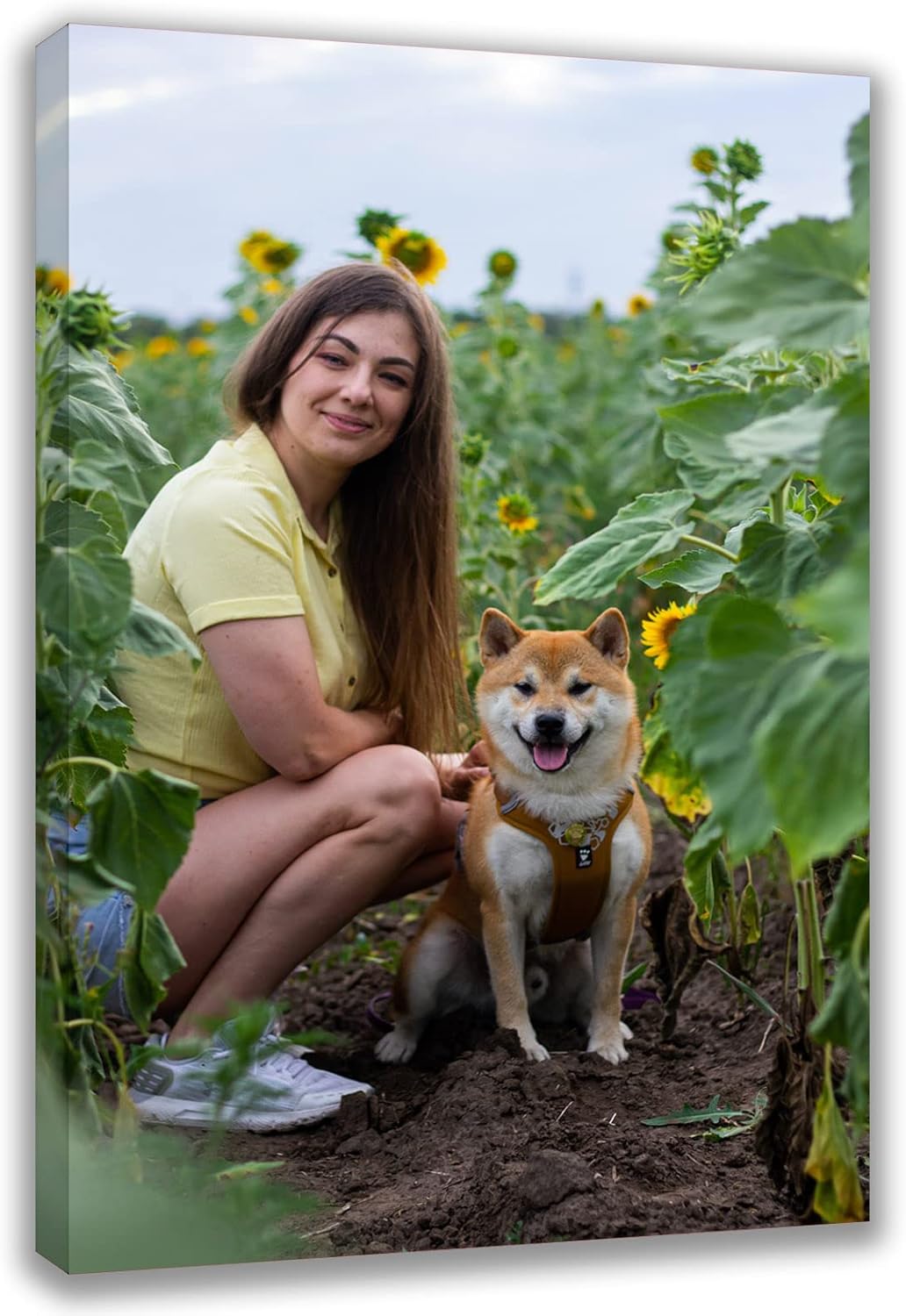 Custom Canvas Prints with Your Photos Customized Wall Art Framed Personalized Canvas Pictures for Pet/Family Gifts for Mom/Men/Women (12'' W x 16'' H)